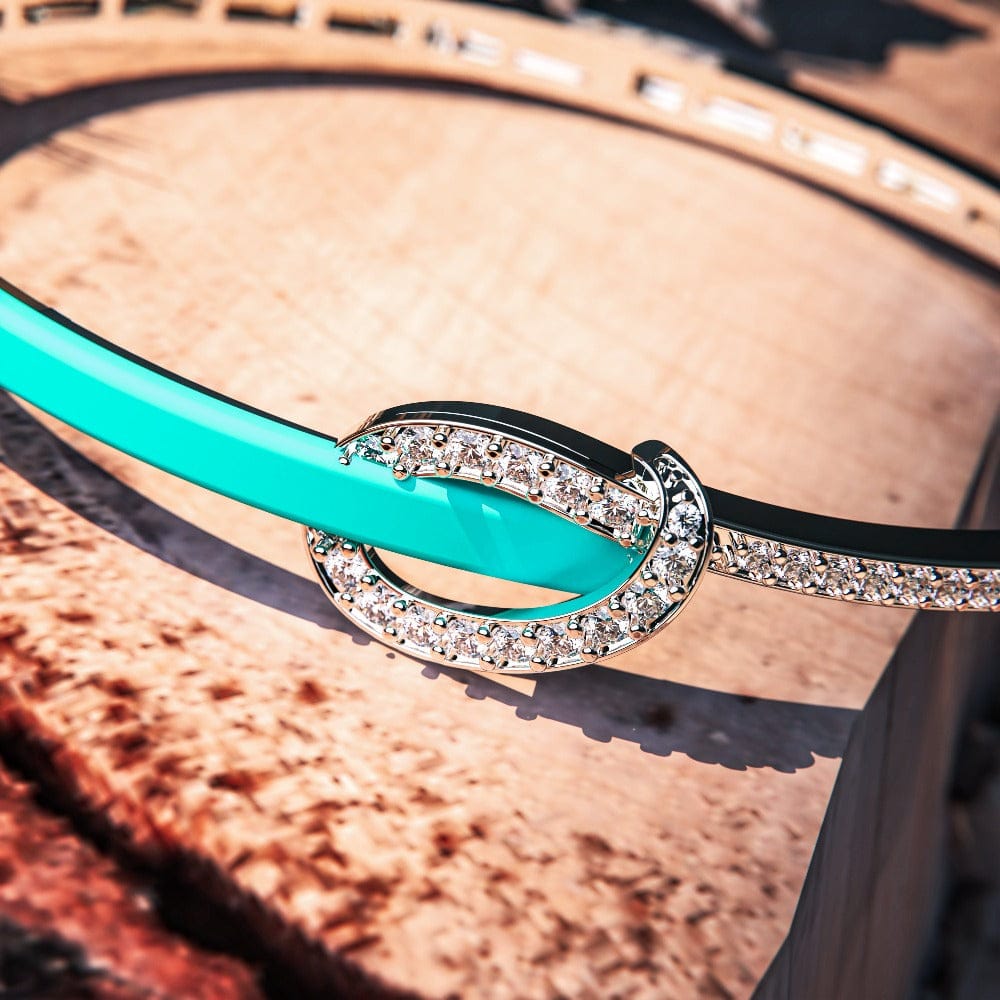 Küsteneleganz: Diamant-Türkis-Armband – S925 Sterling Silber