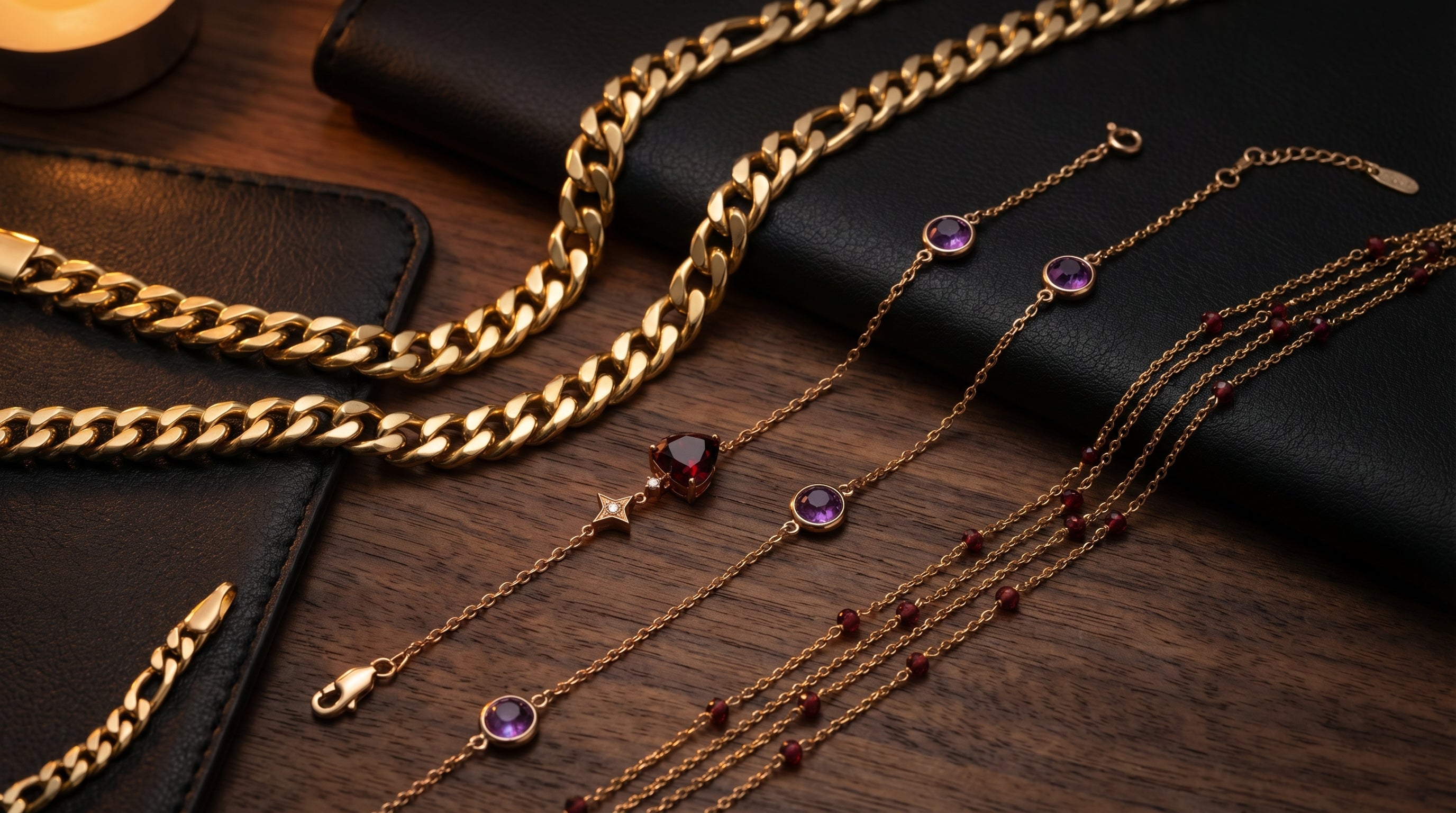 14k solid gold bracelet men - hero image