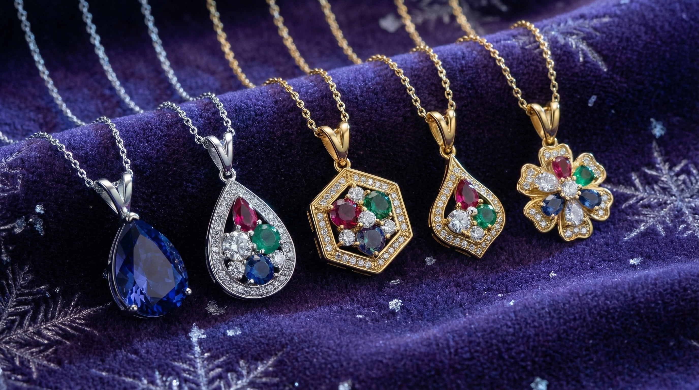 3 stone birthstone necklace - hero image