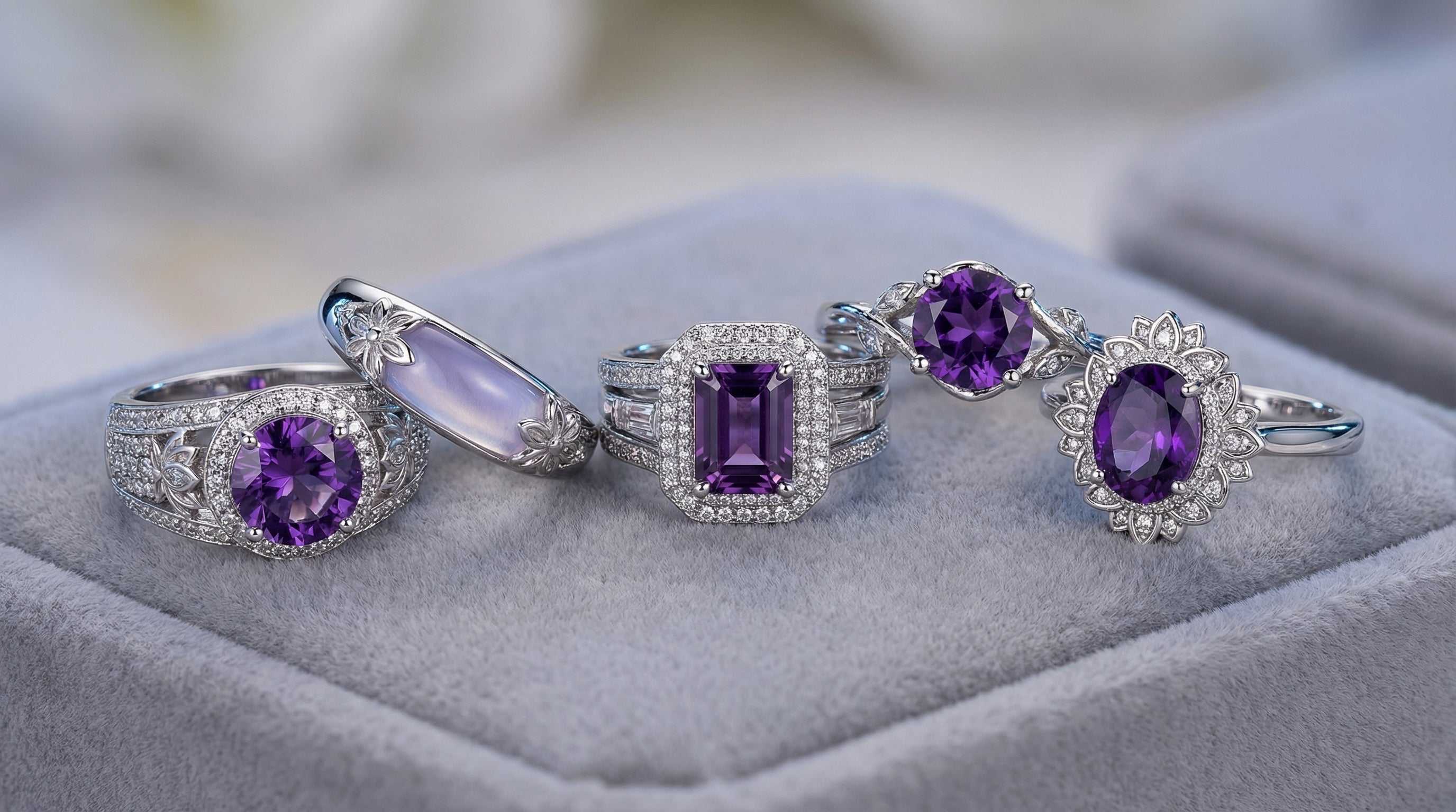 amethyst birthstone ring - hero image