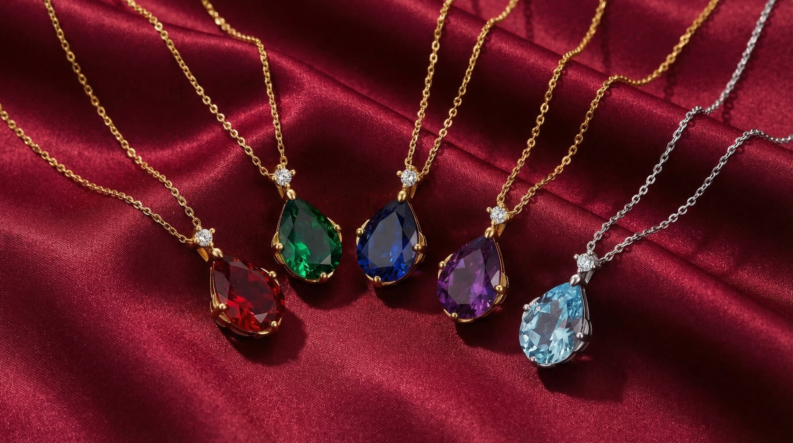 birthstone necklace 2 stones - hero image