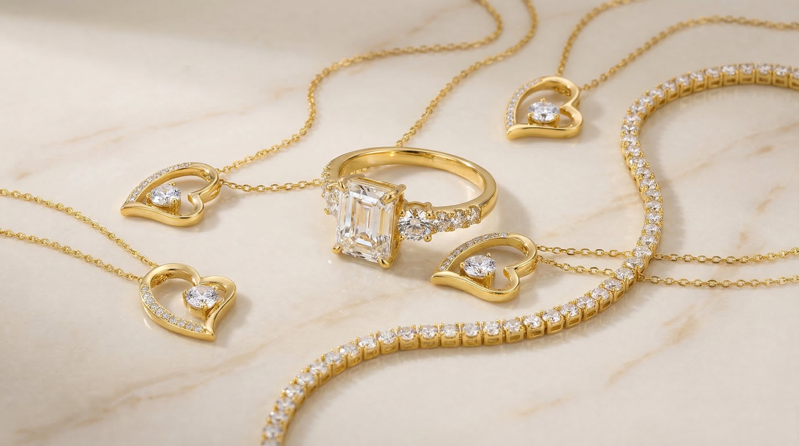 emerald cut wedding ring sets - hero image