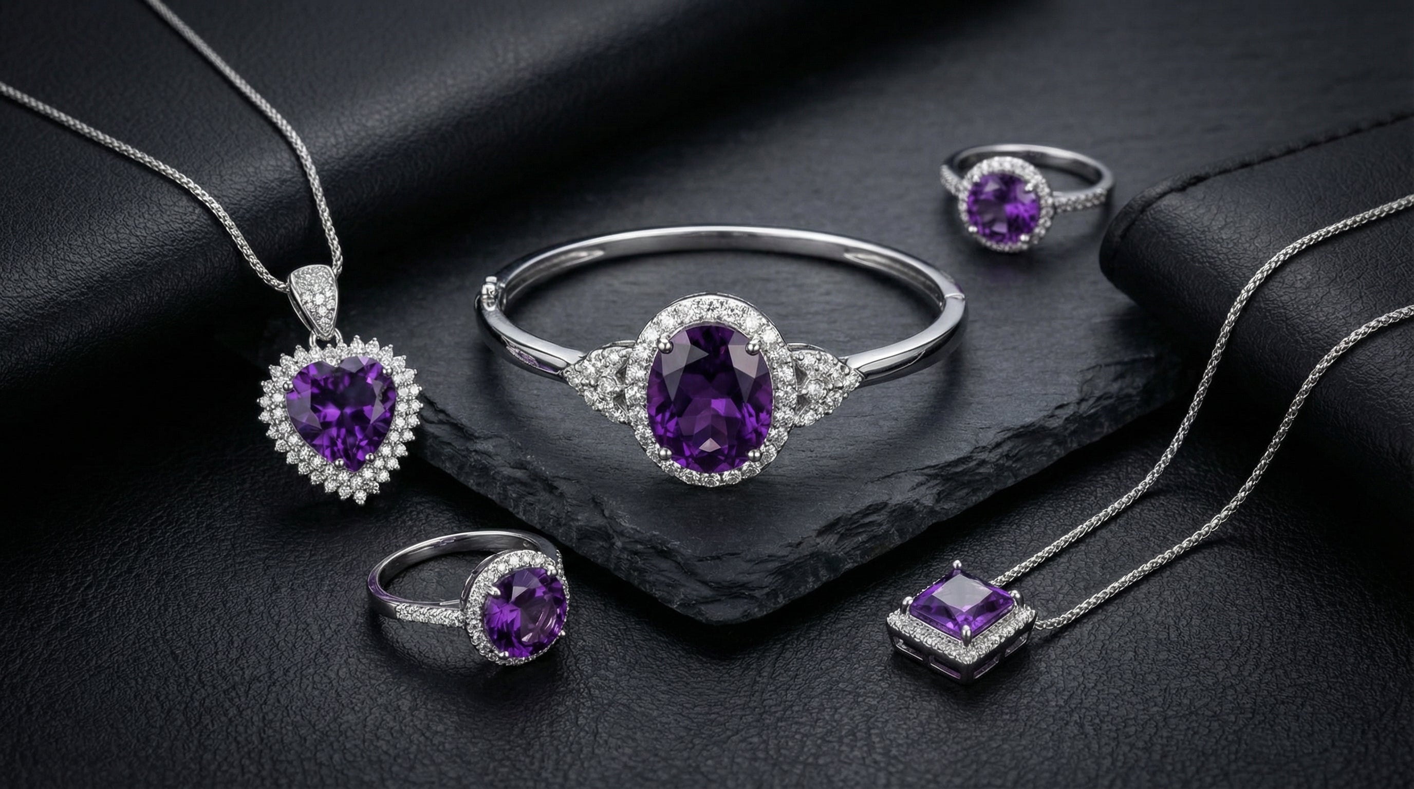 men's amethyst bracelet - hero image