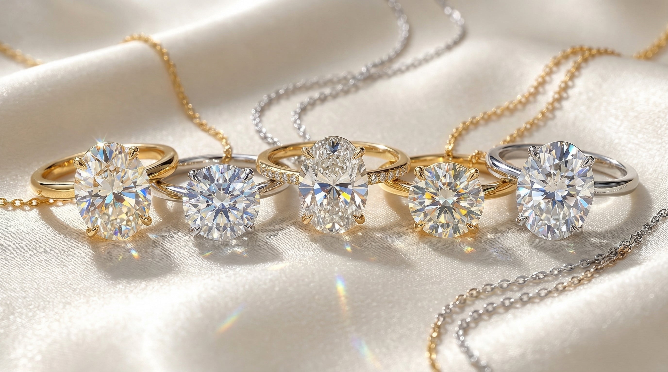 moissanite vs diamond vs cubic zirconia - hero image