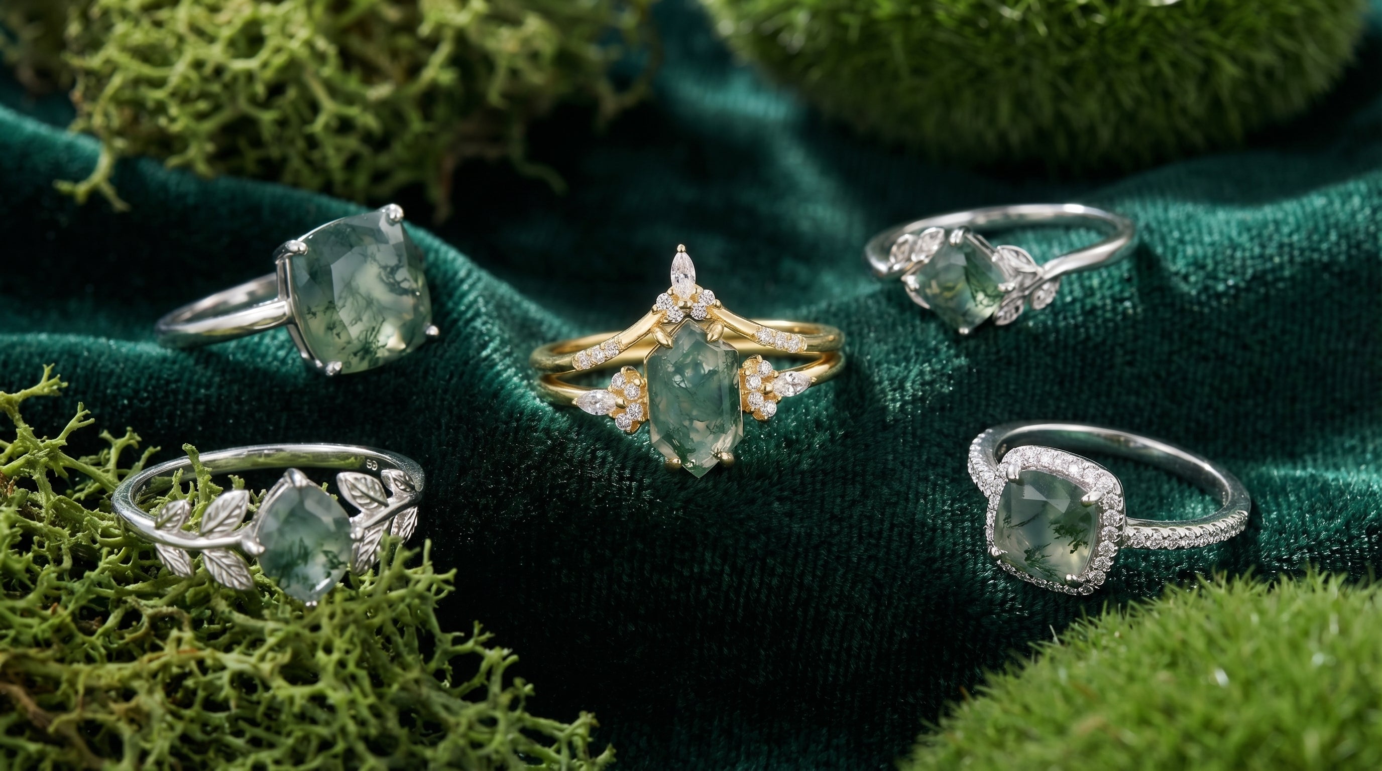moss agate engagement ring meaning - hero image