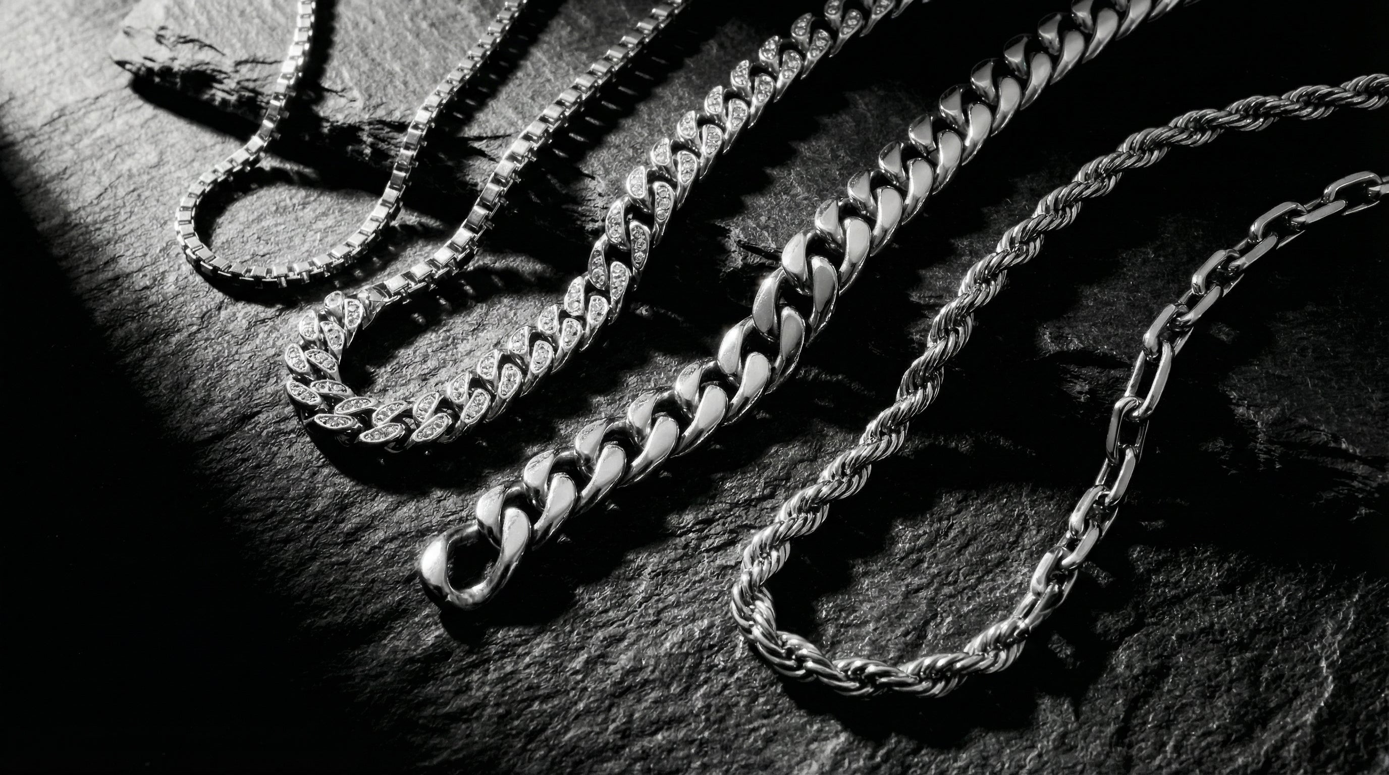 silver mens chain necklace - hero image