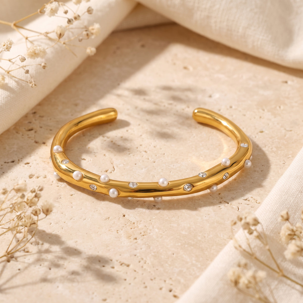 The Sculpted Pearl Cuff Bracelet