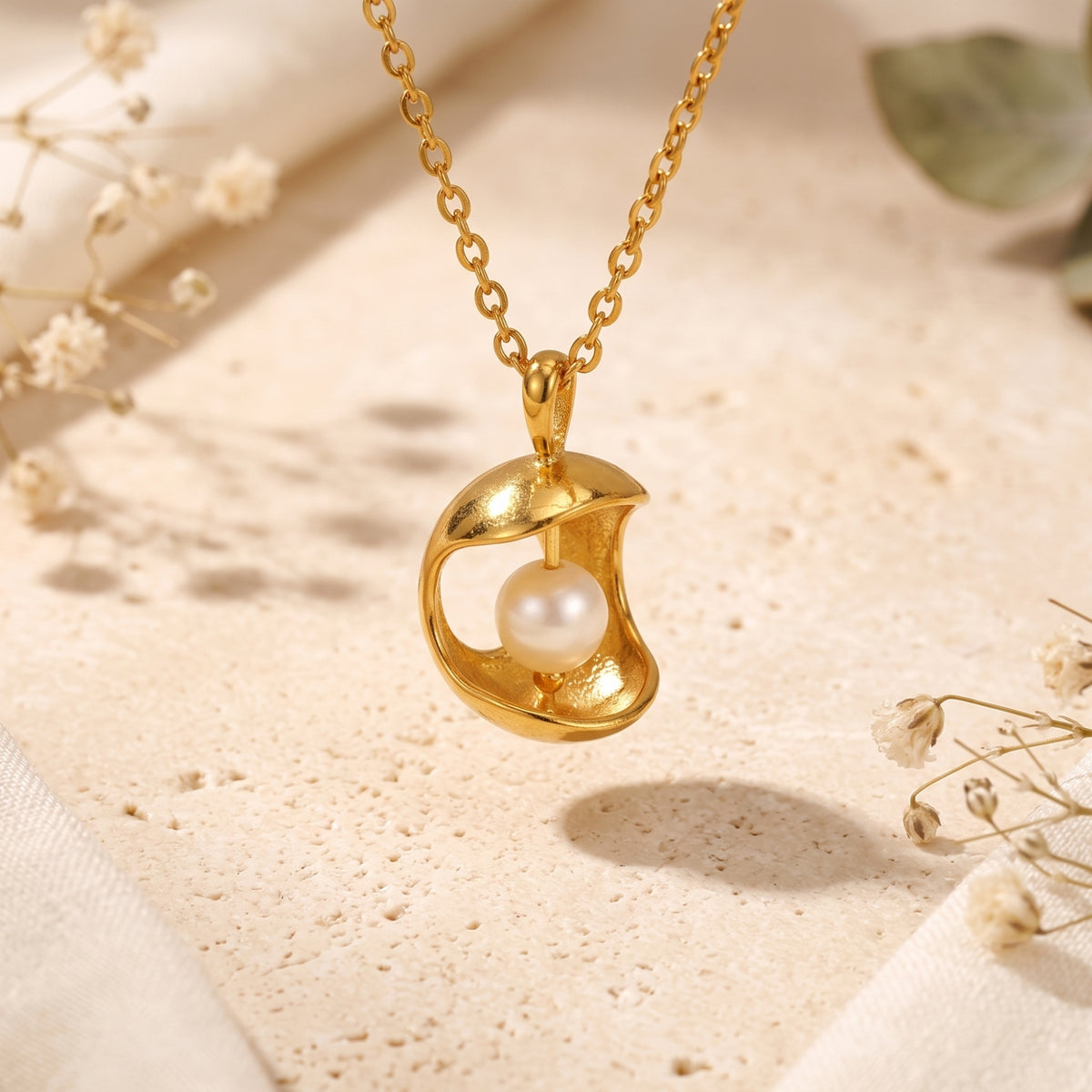 The Crescent Pearl Necklace