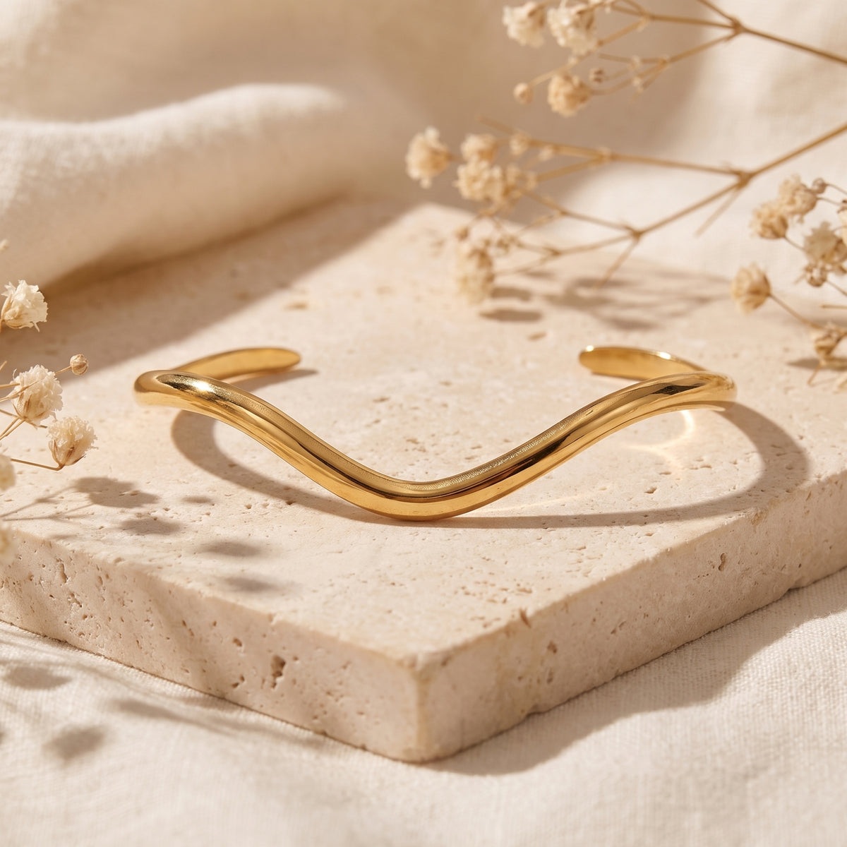 The Wave Contour Cuff Bracelet