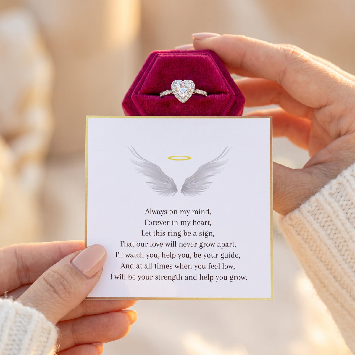 The Cherished Heart Halo Ring