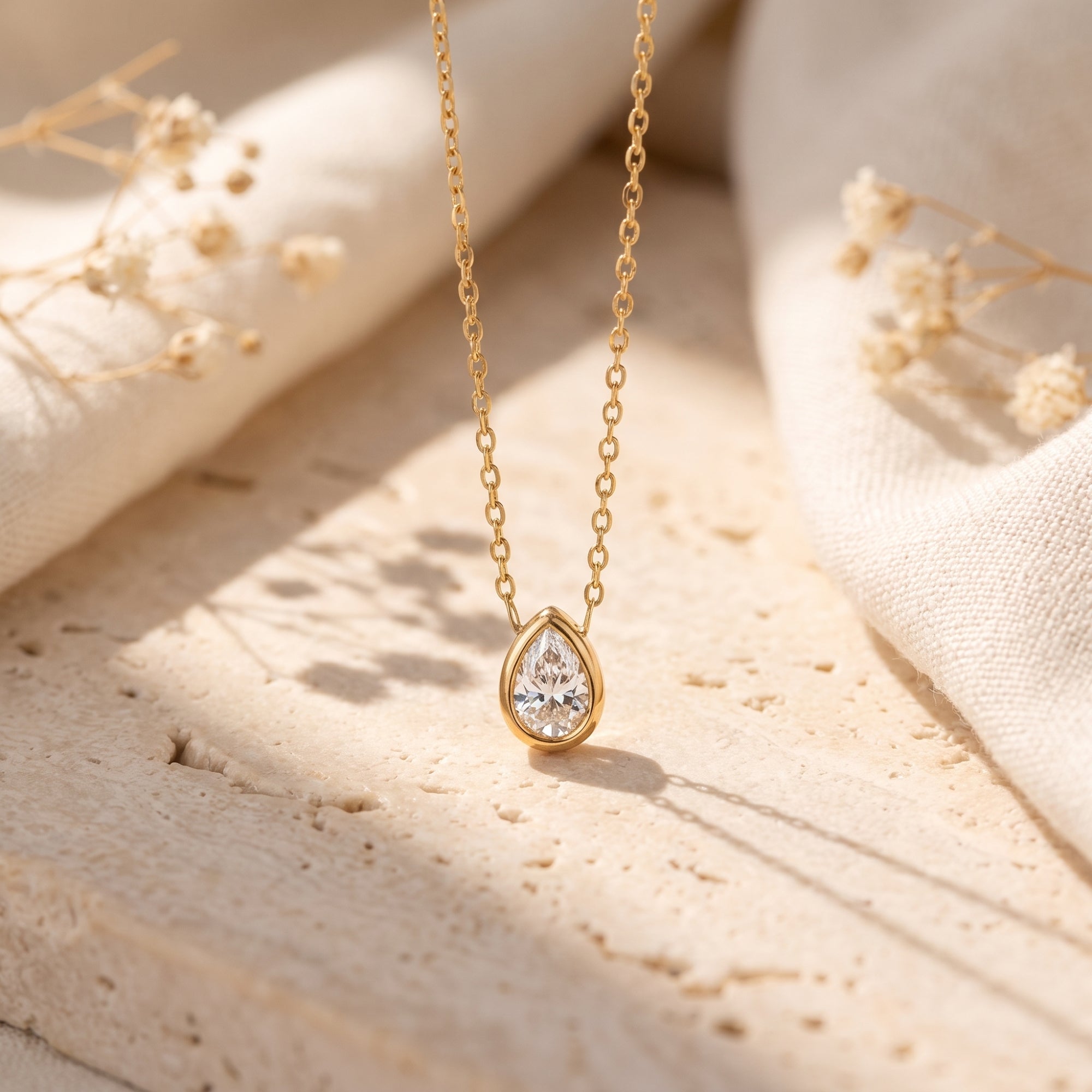 The Teardrop Bezel Necklace