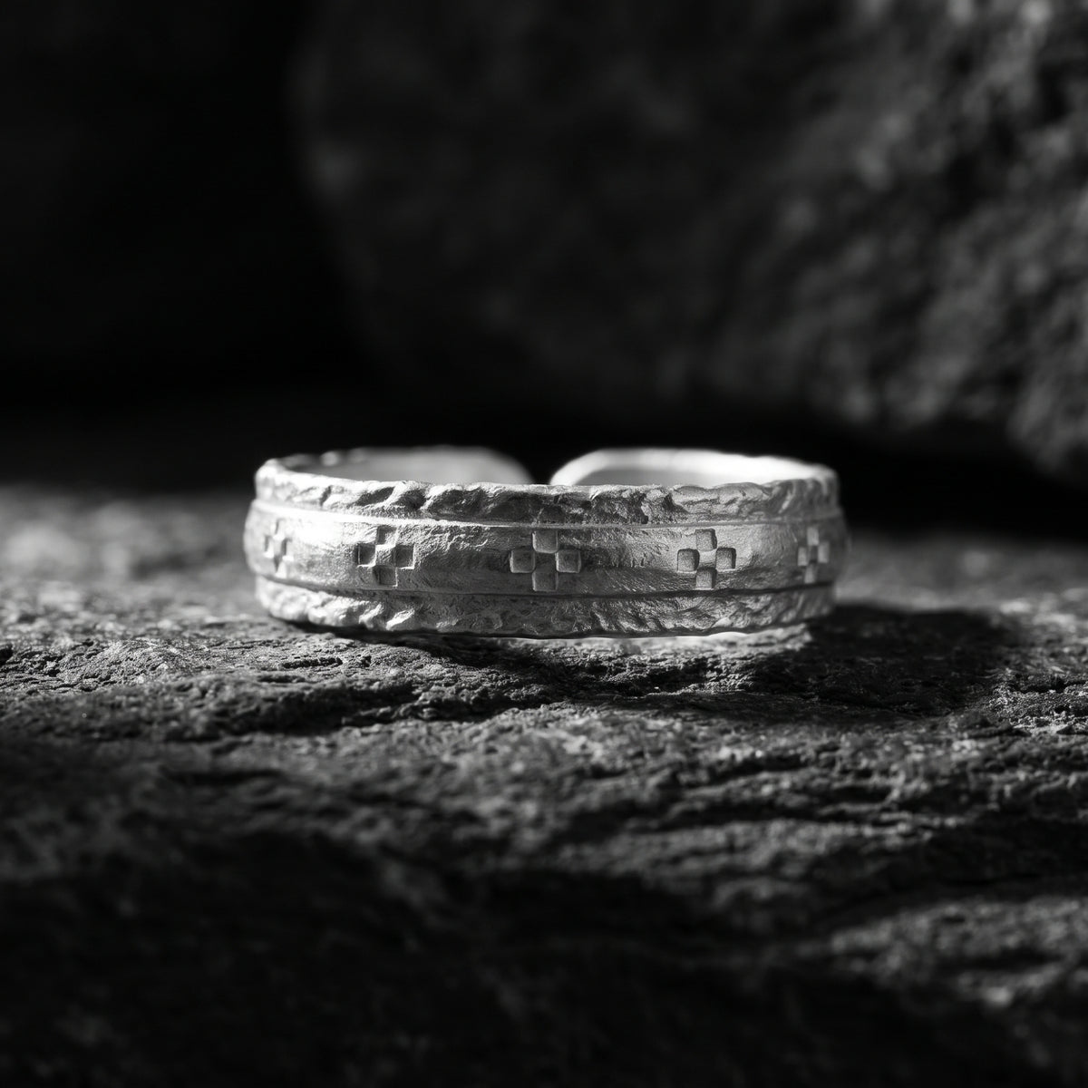 The Etched Open Band Ring