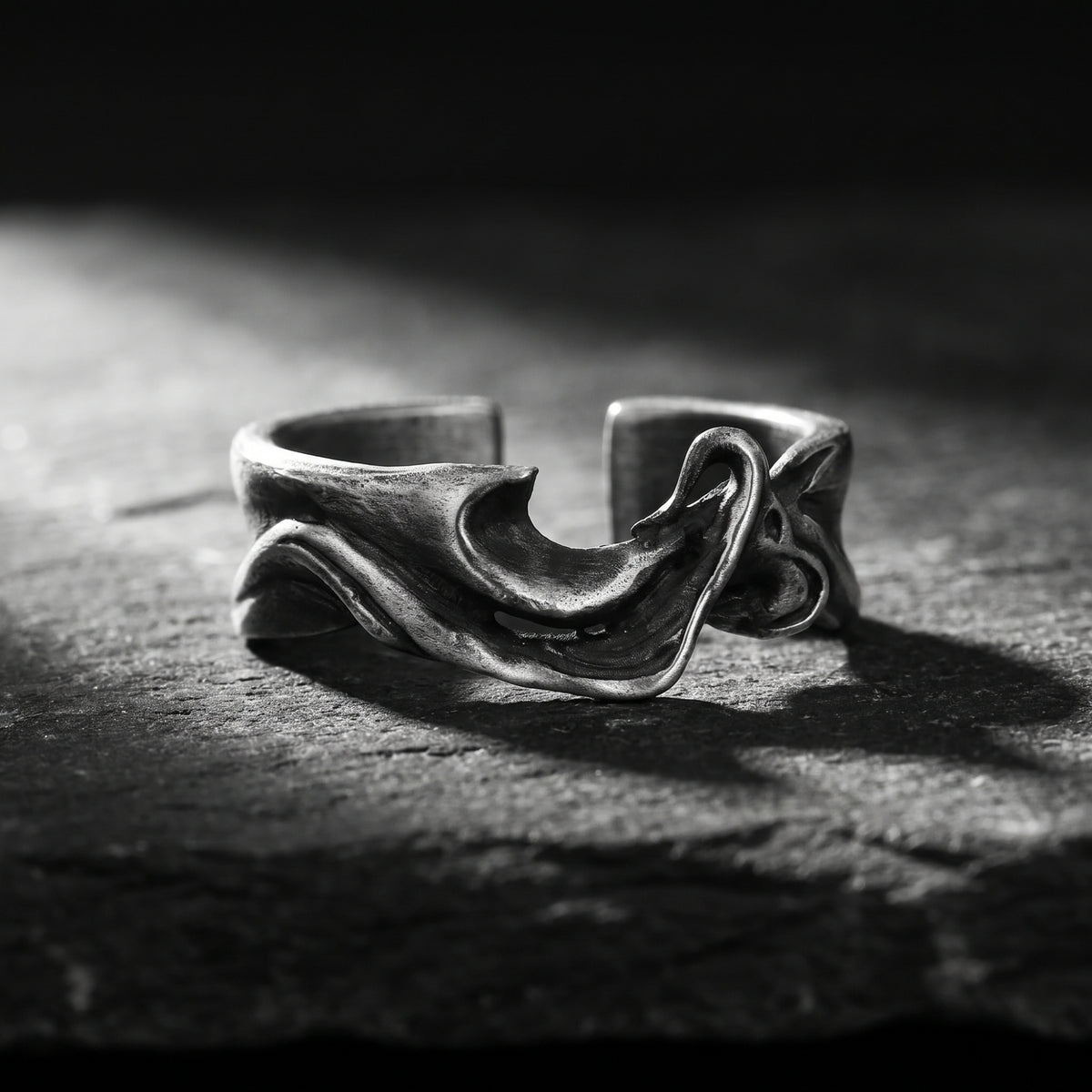 The Sculpted Wave Open Ring