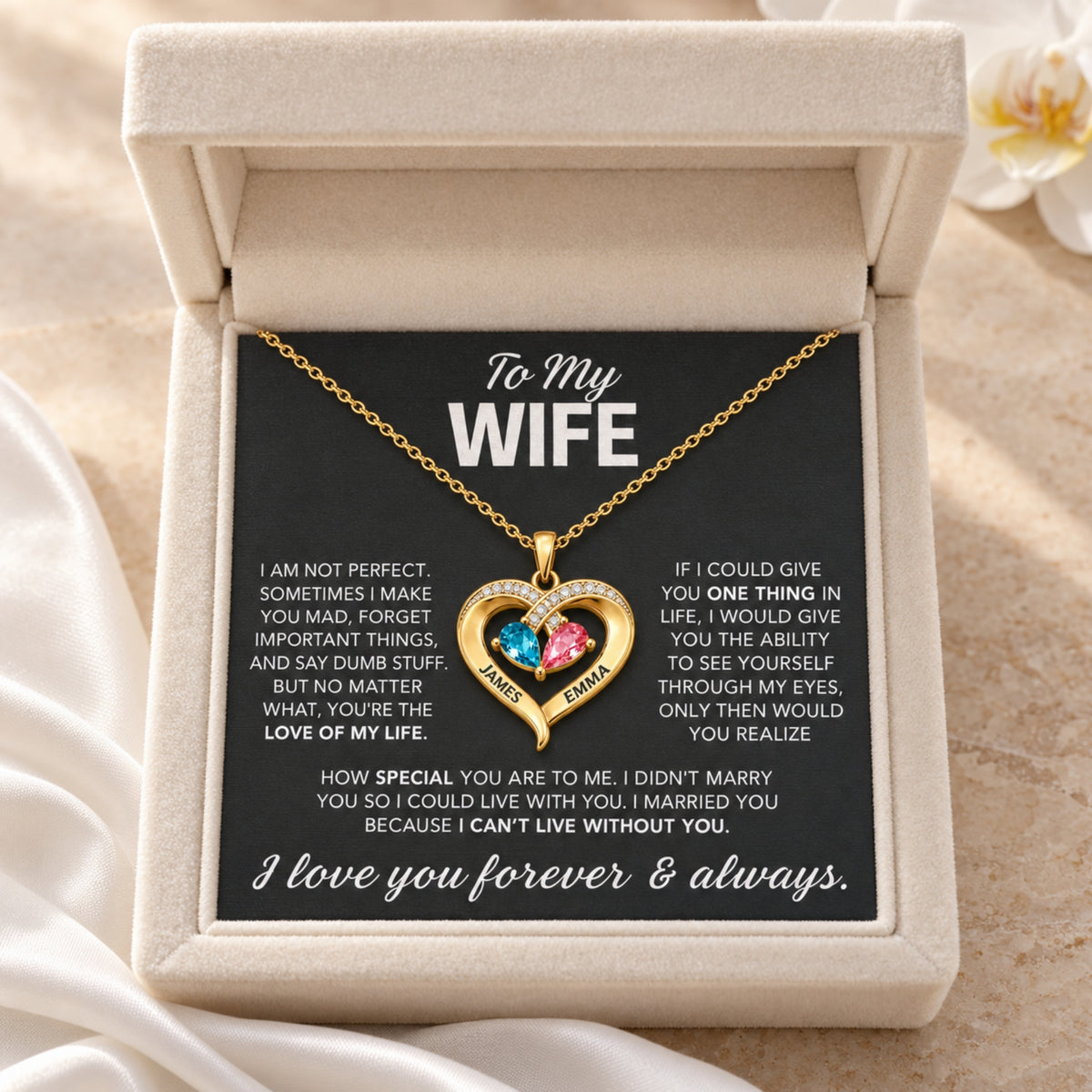 The Dual Birthstone Heart Necklace