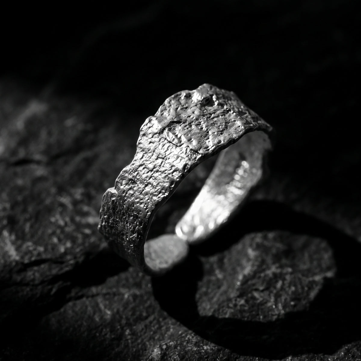The Molten Texture Open Band Ring