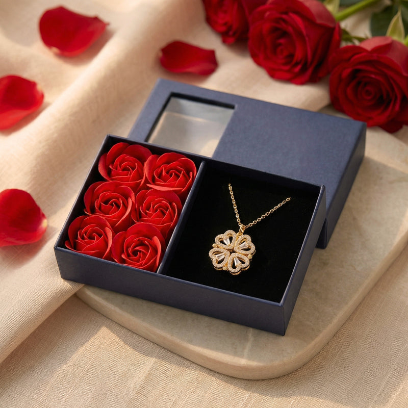 The 'Everlasting Hearts' Clover Necklace