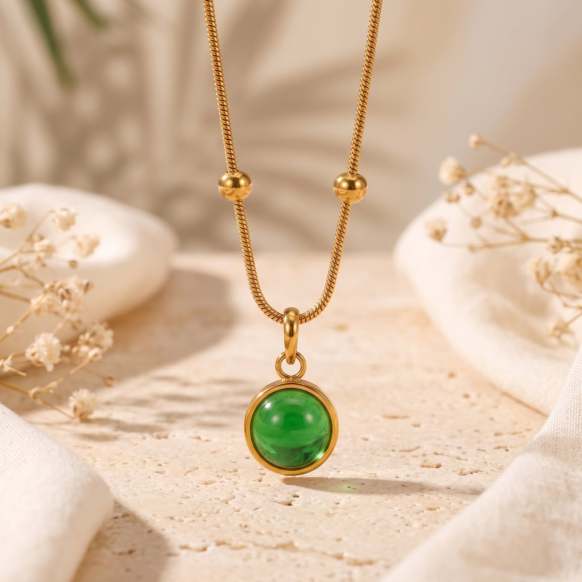 The Verona Green Agate Necklace