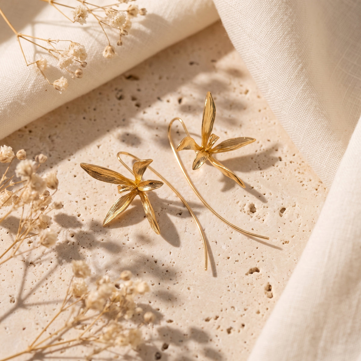 The Botanical Orchid Drop Earrings