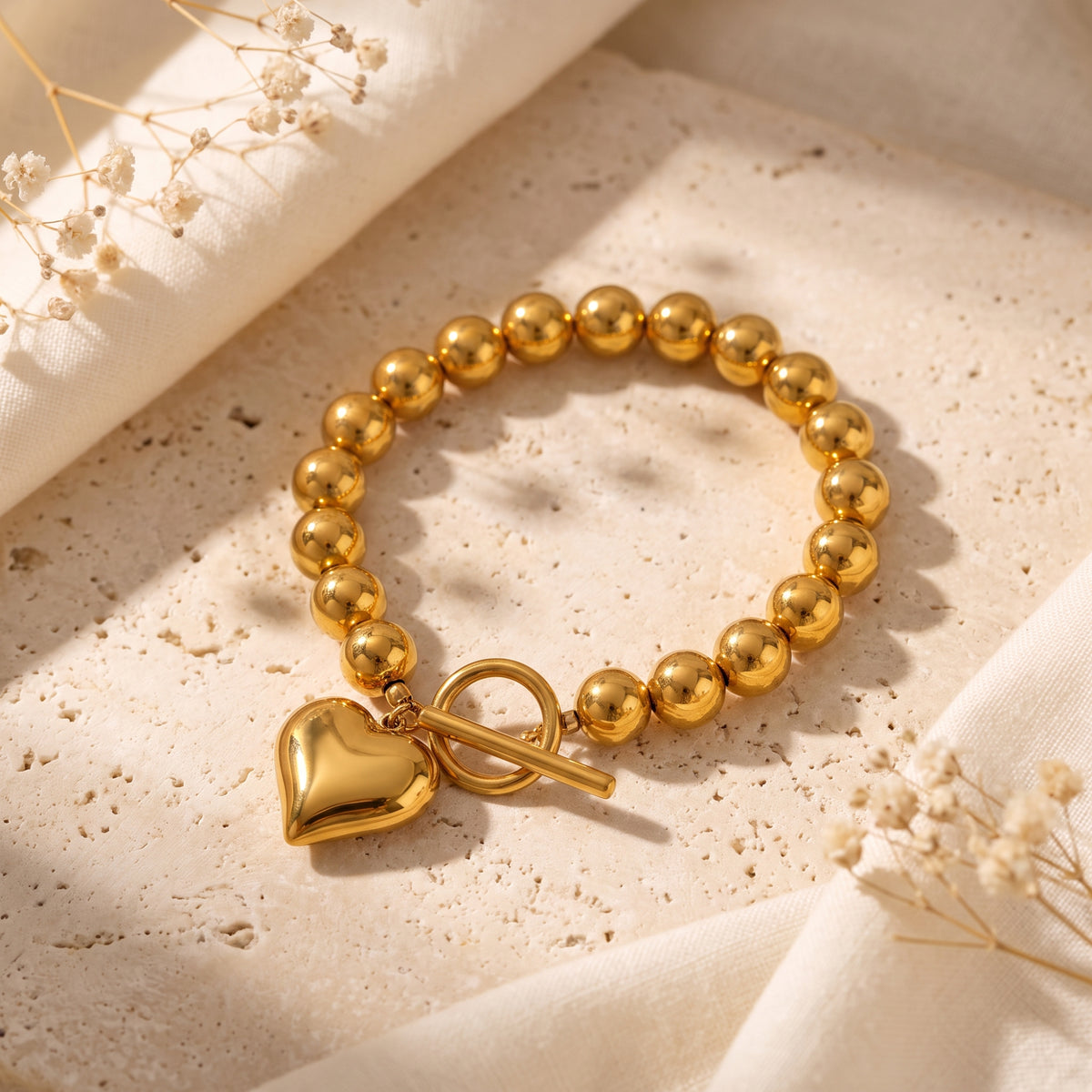 The Beaded Heart Toggle Bracelet
