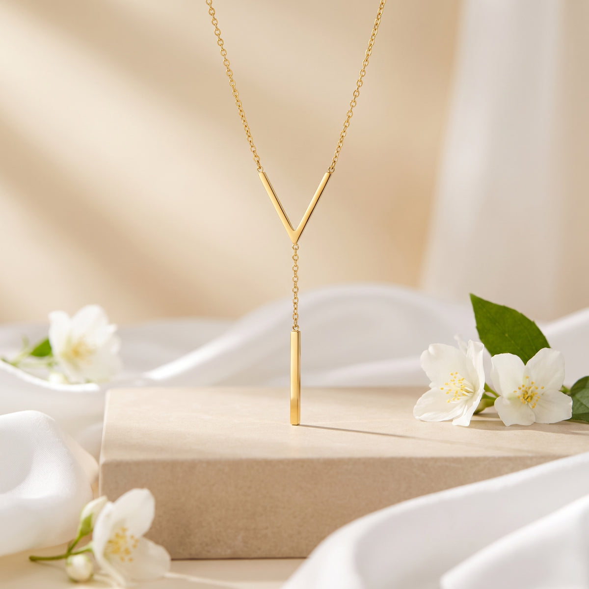 The V-Bar Lariat Necklace