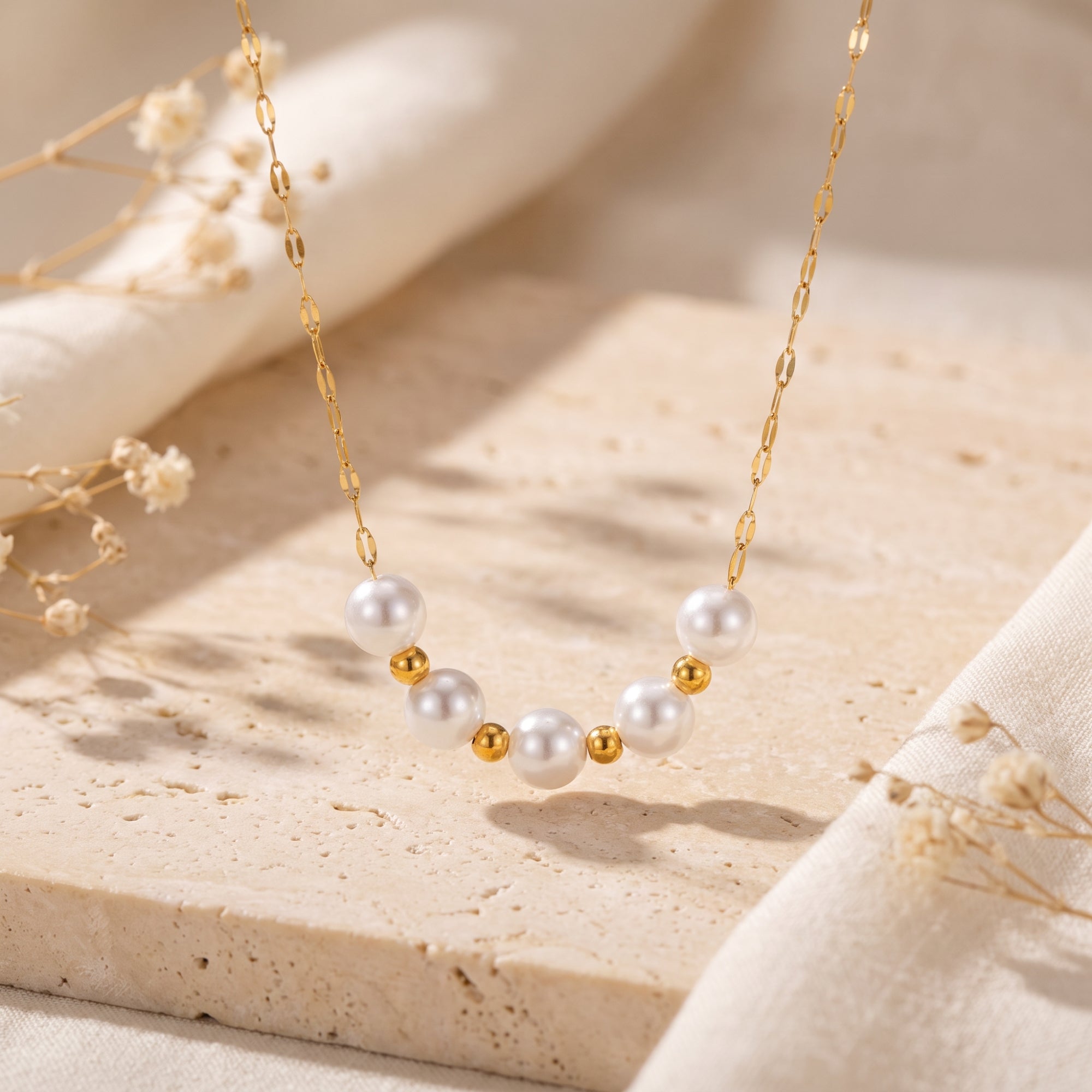 The Aura Pearl Station Necklace