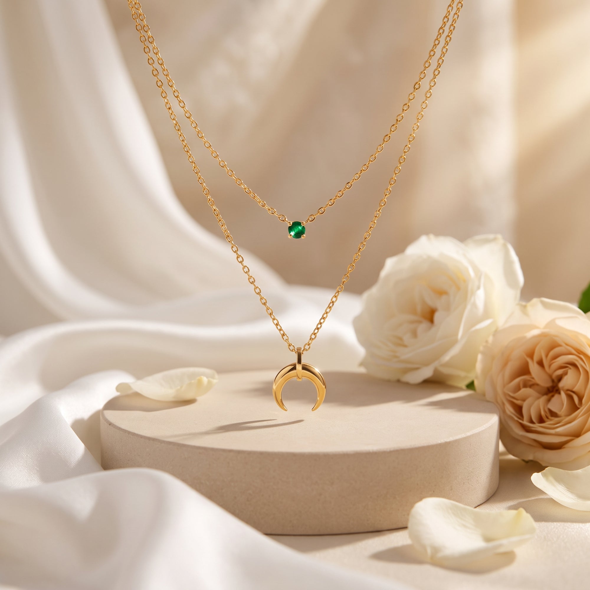The Layered Crescent Necklace