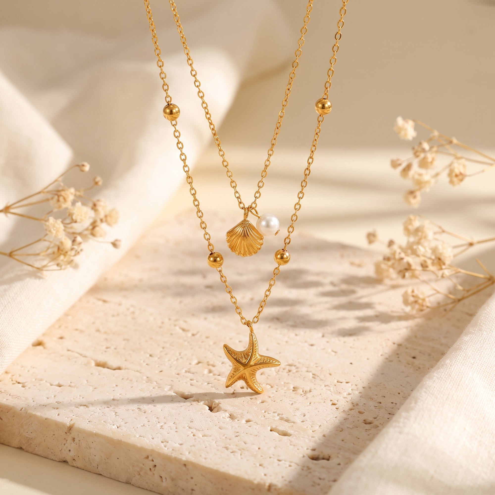 The Starfish & Shell Layered Necklace