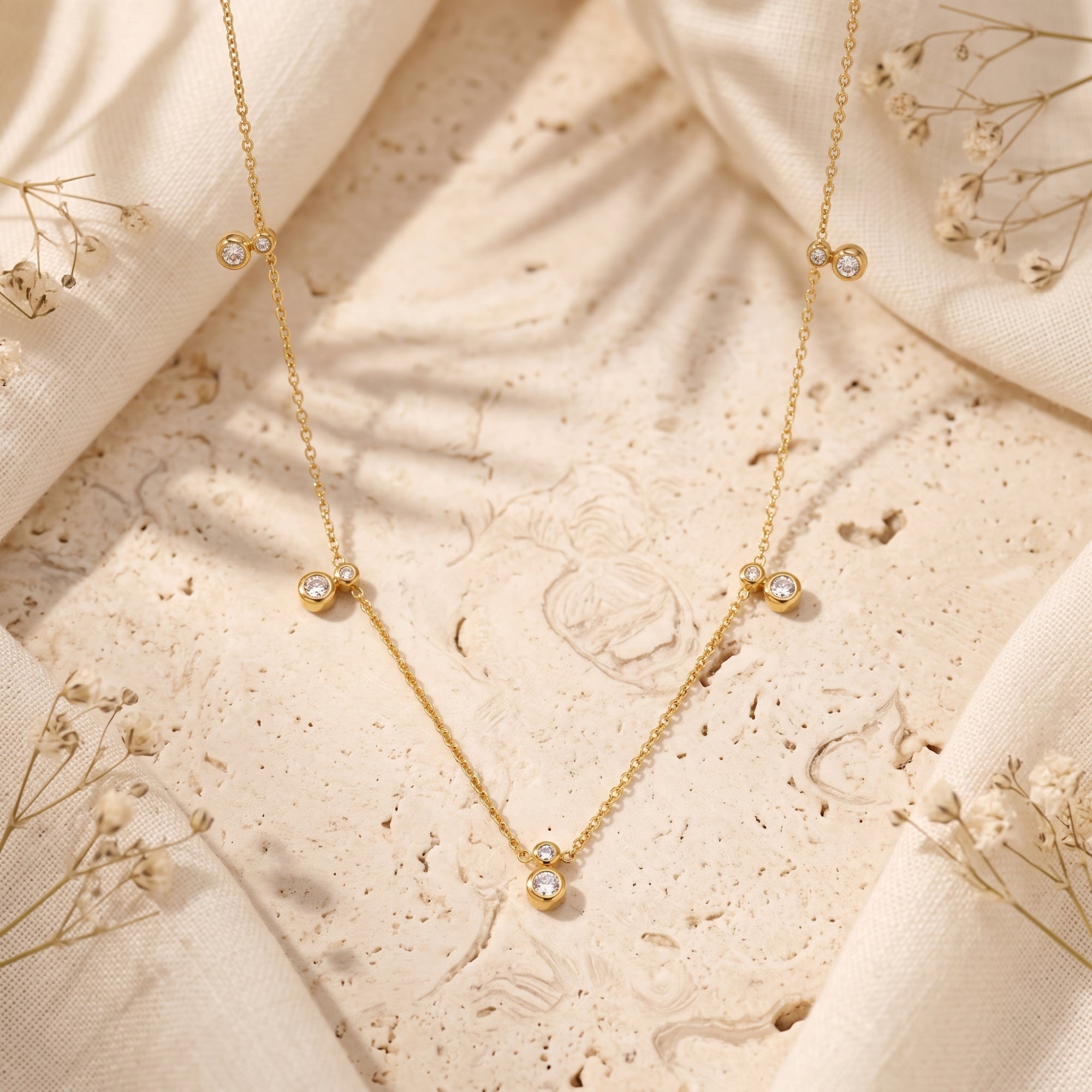The Aurelia Bezel Station Necklace