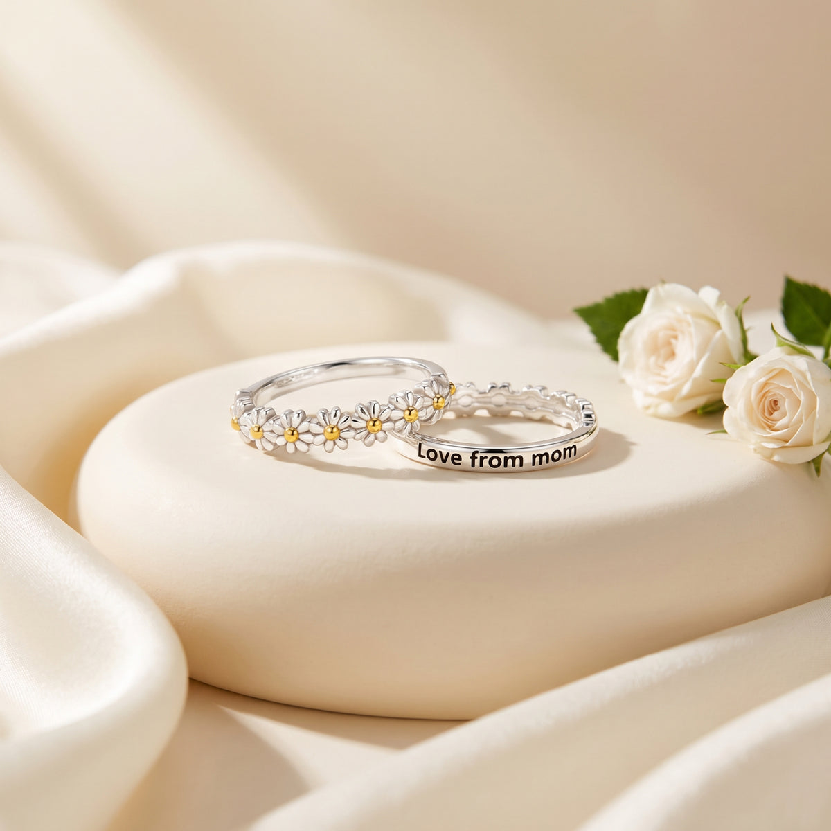 The Daisy Cluster Engraved Ring