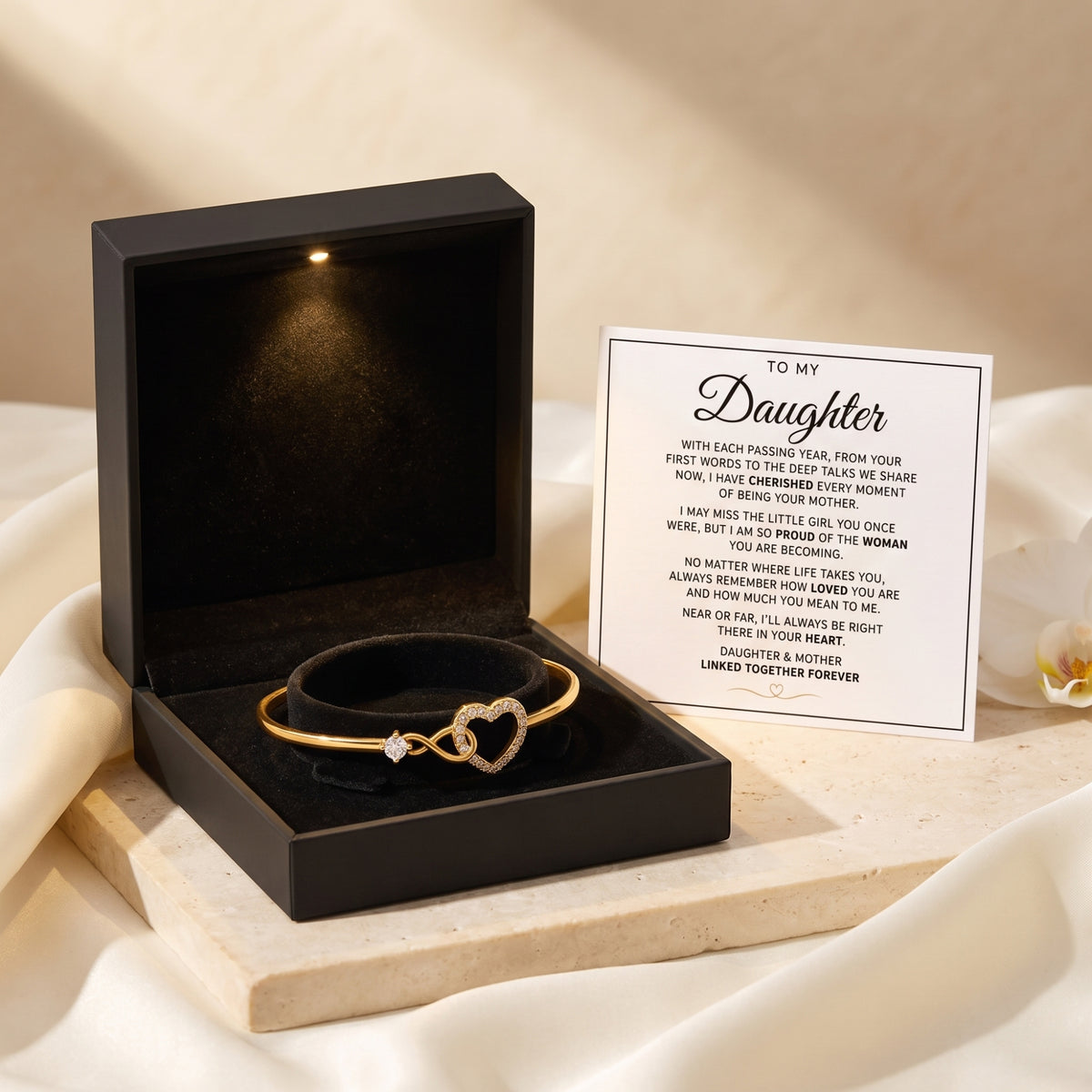 The Linked Heart Bangle Bracelet