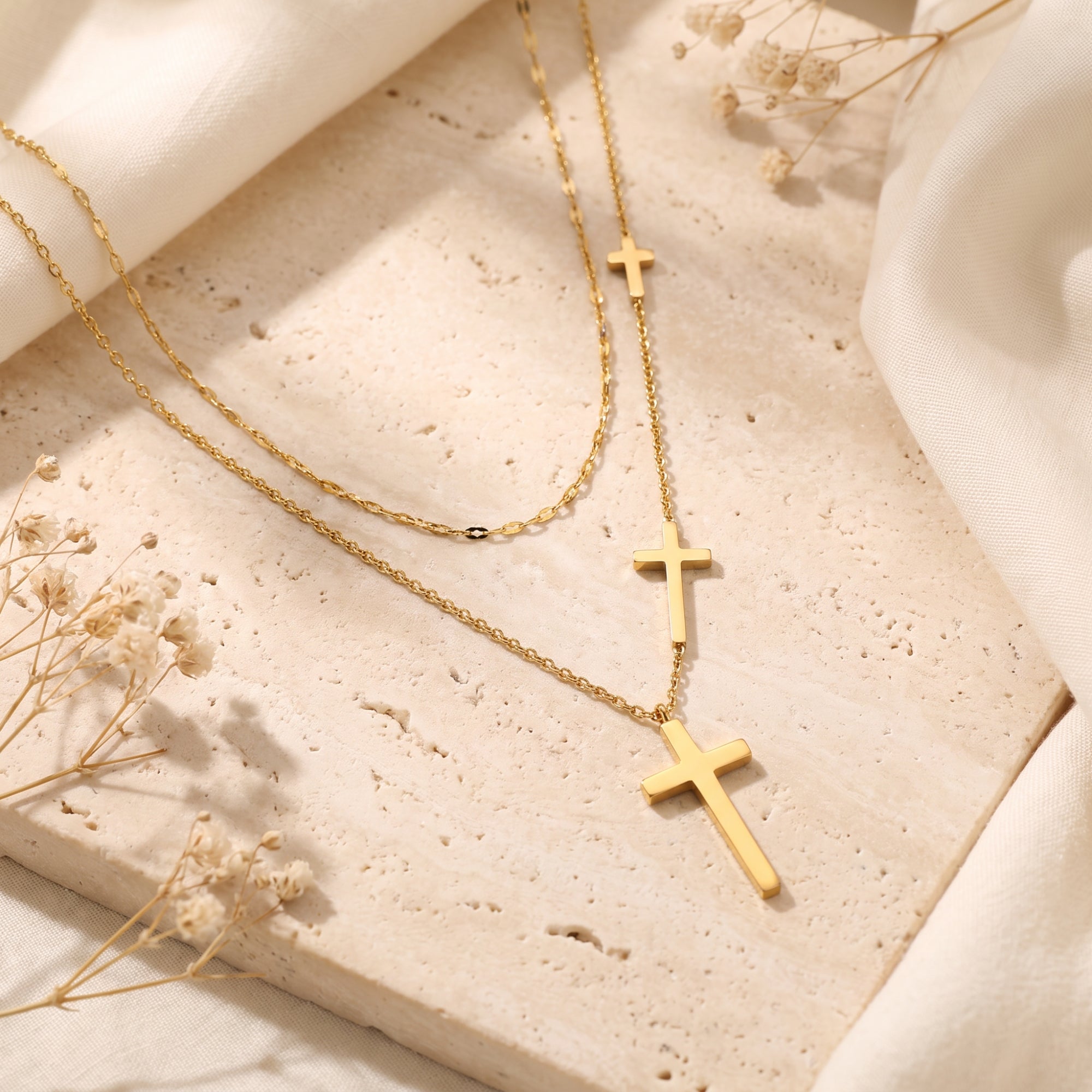 The Trinity Cross Layered Necklace