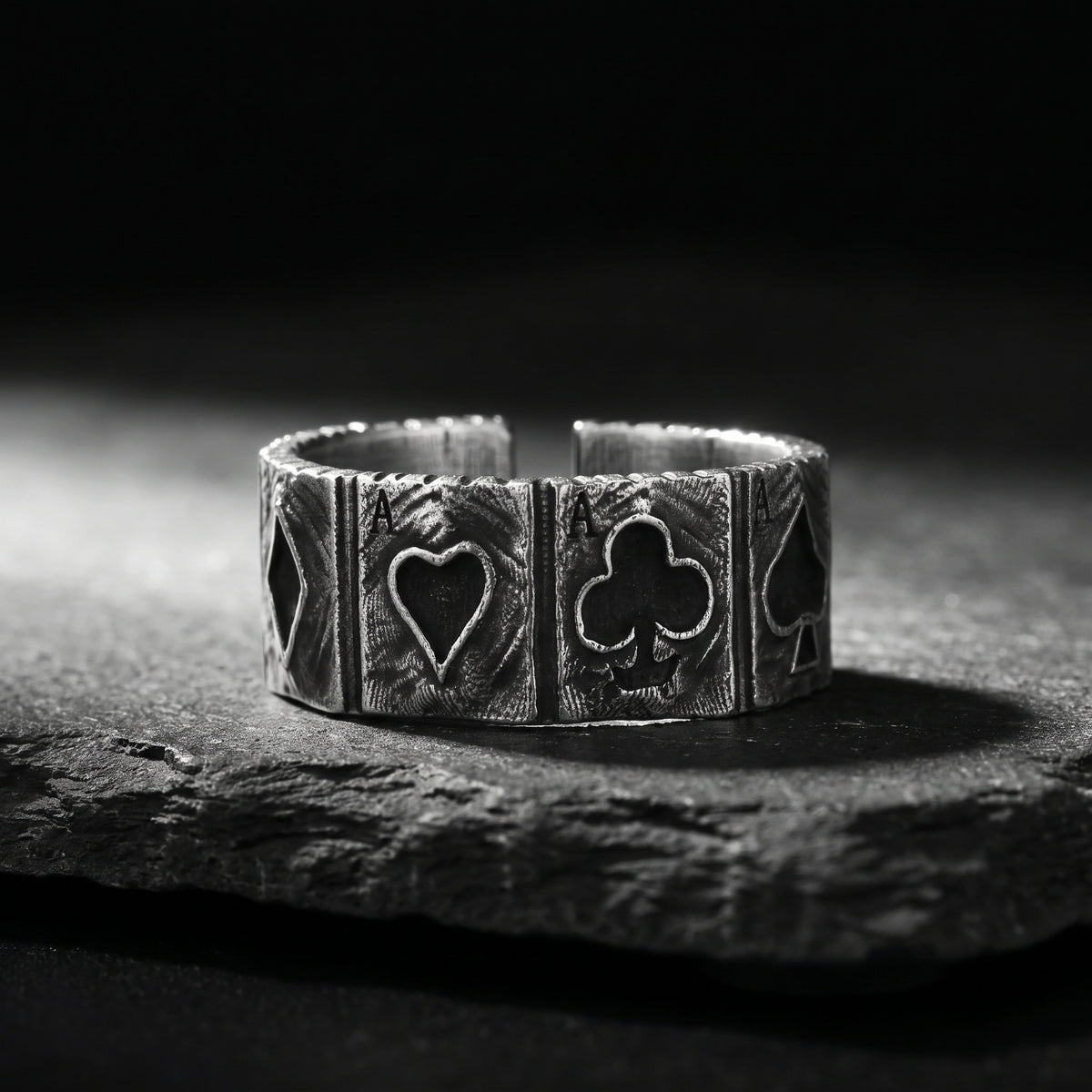 The Four Aces Open Band Ring