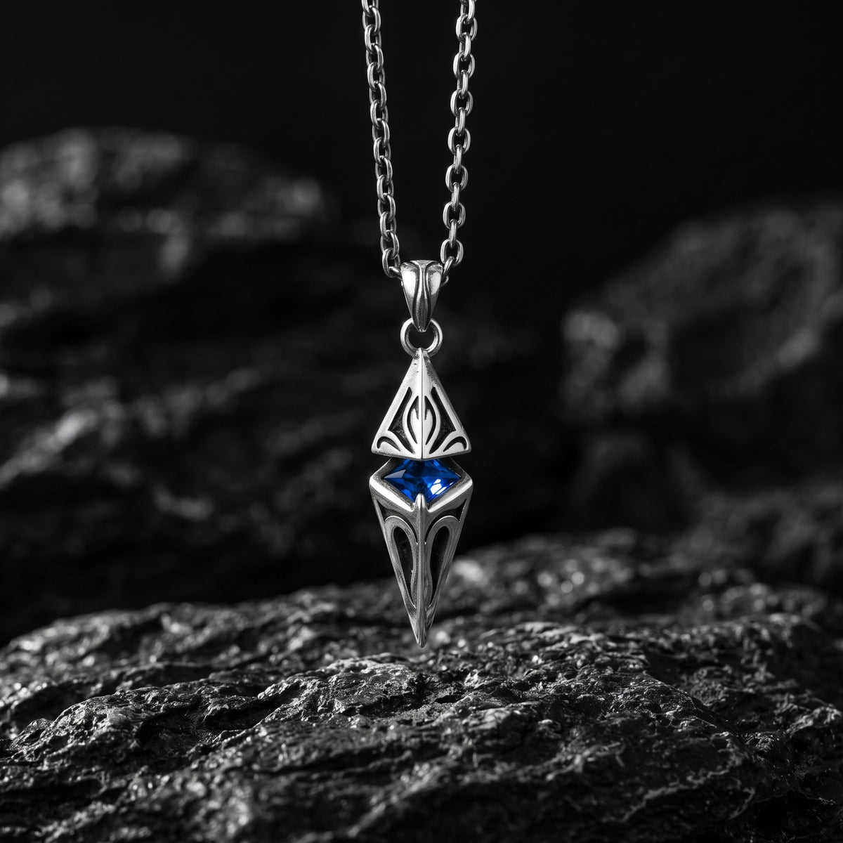 The Cobalt Prism Pendant Necklace