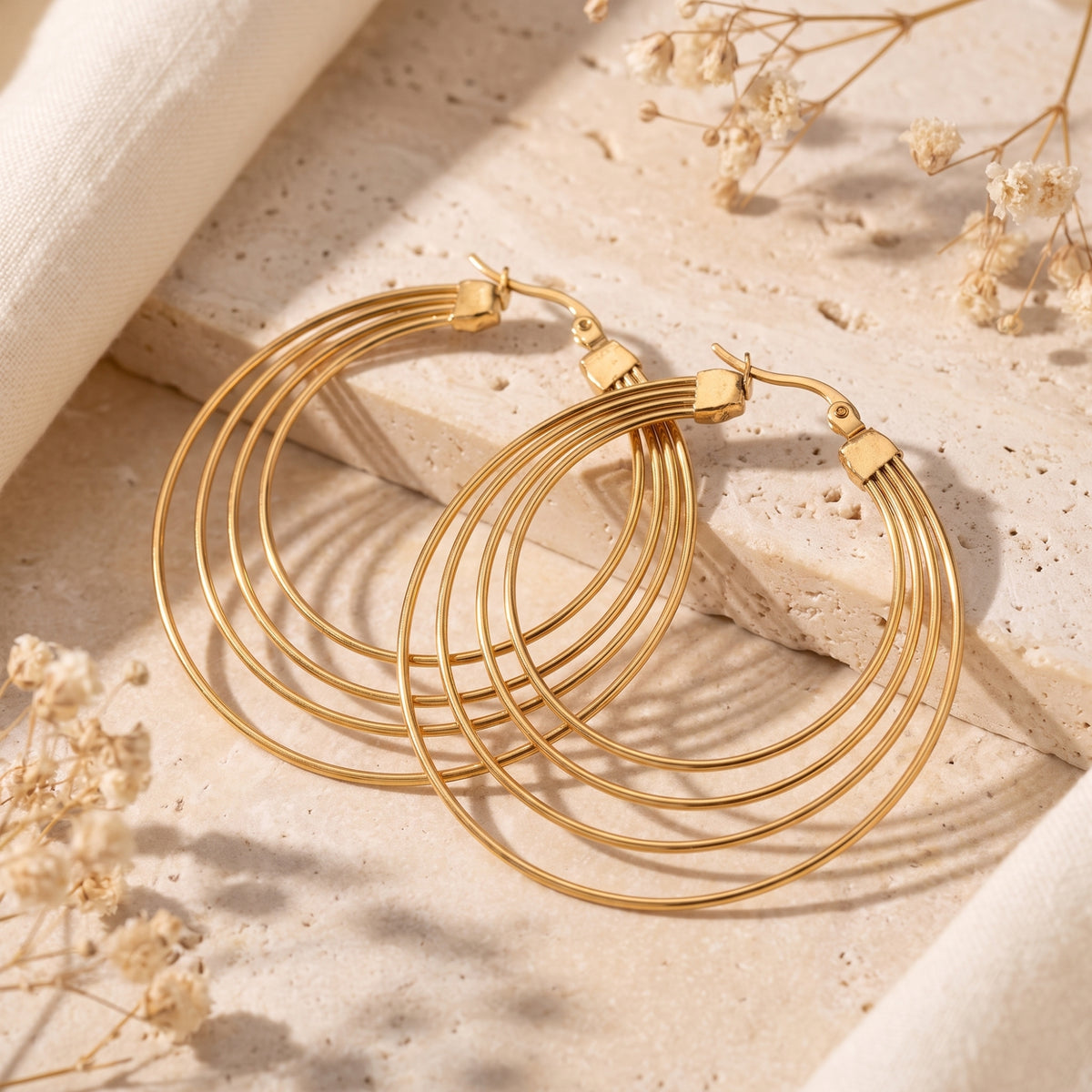 The Four-Ring Hoop Earrings