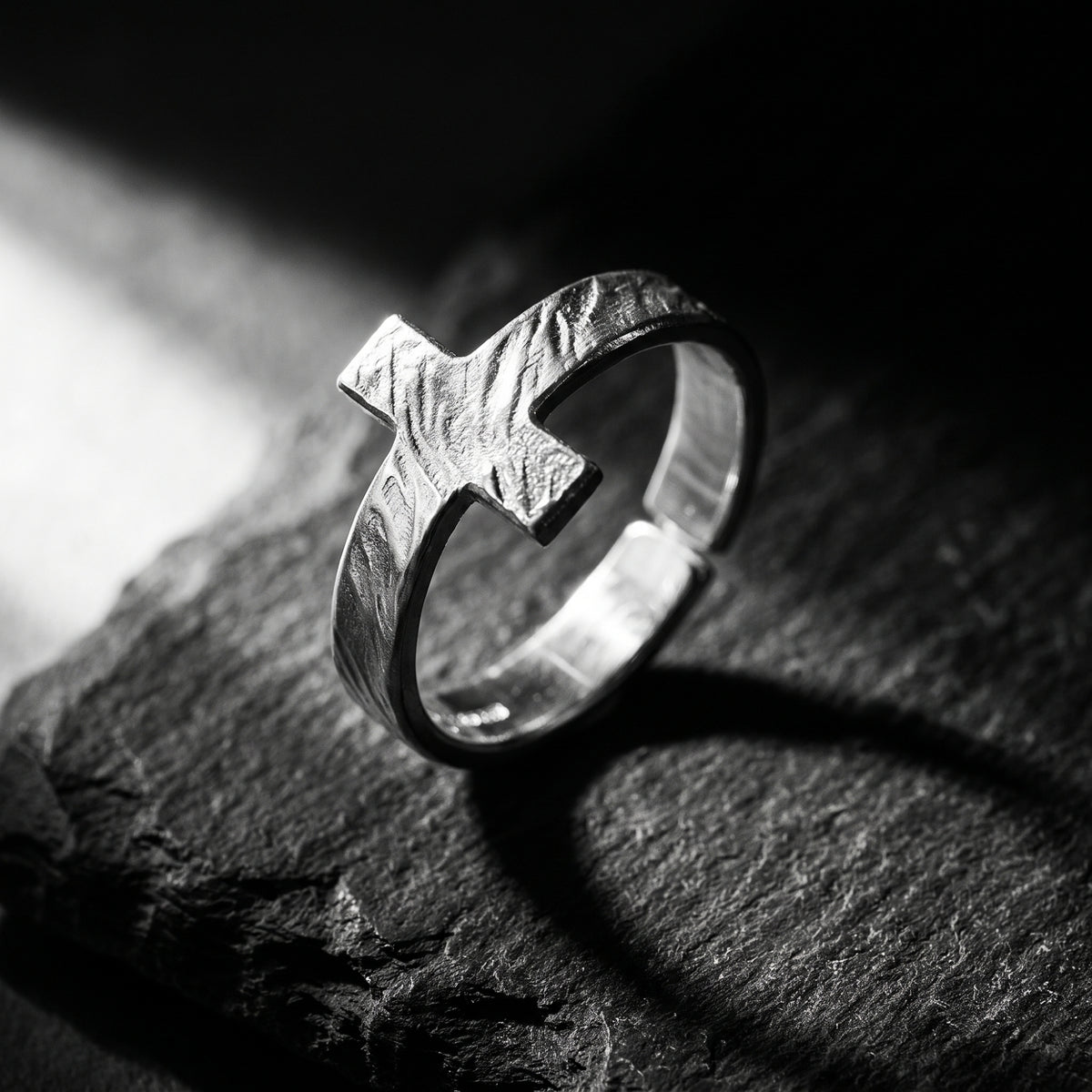 The Textured Cross Ring