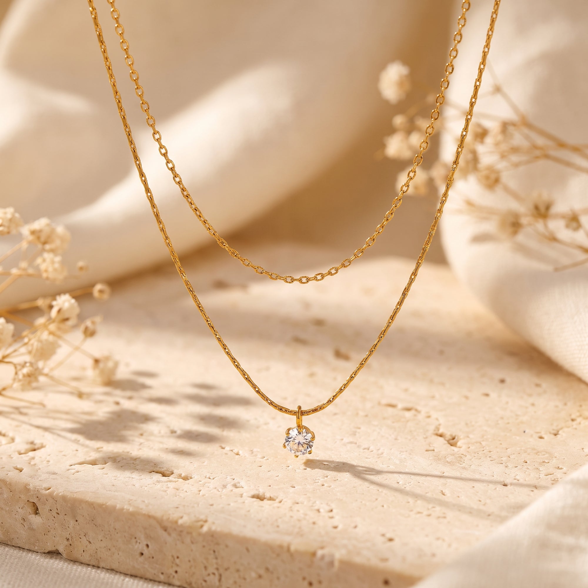 The Double Strand Pendant Necklace