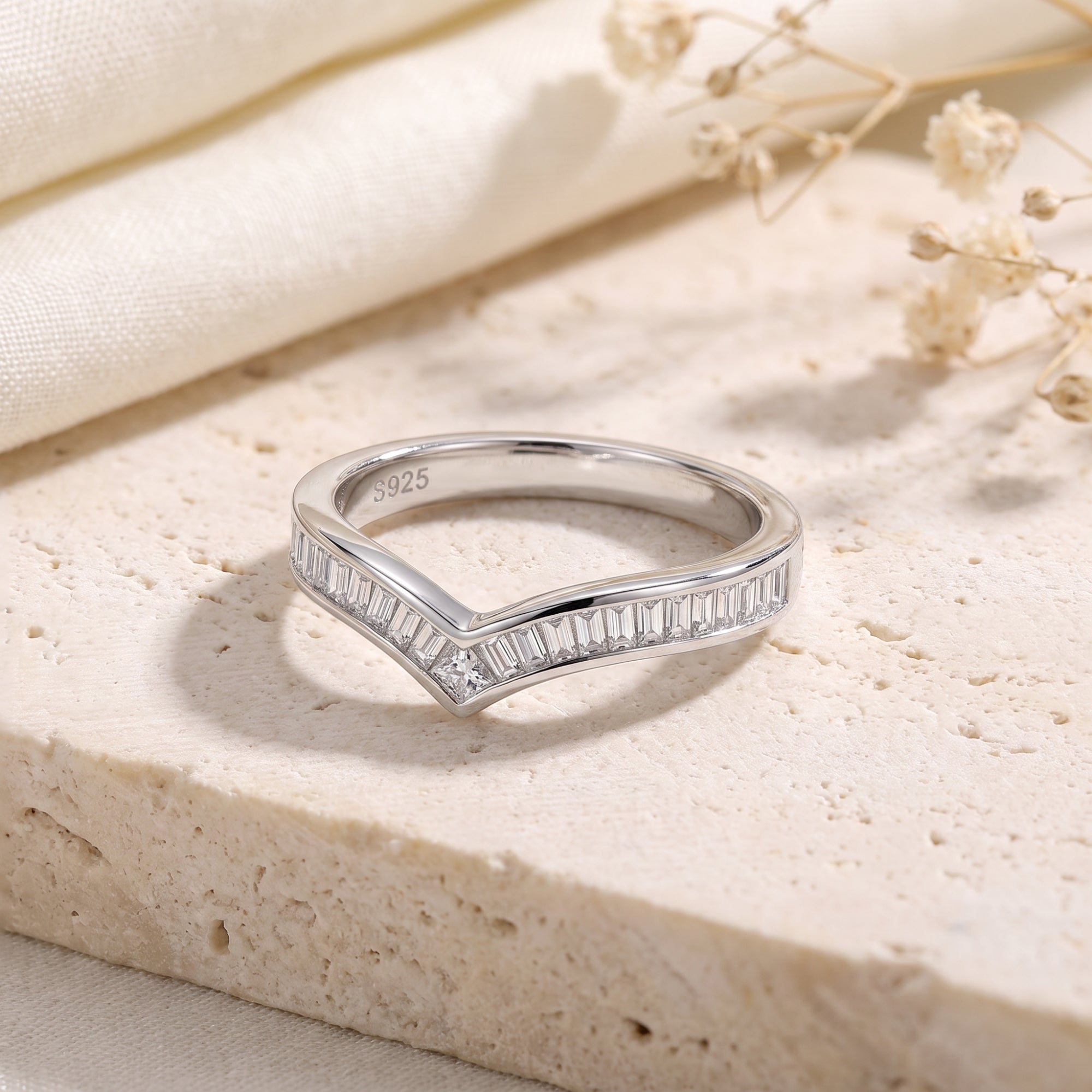 The Baguette Chevron Ring