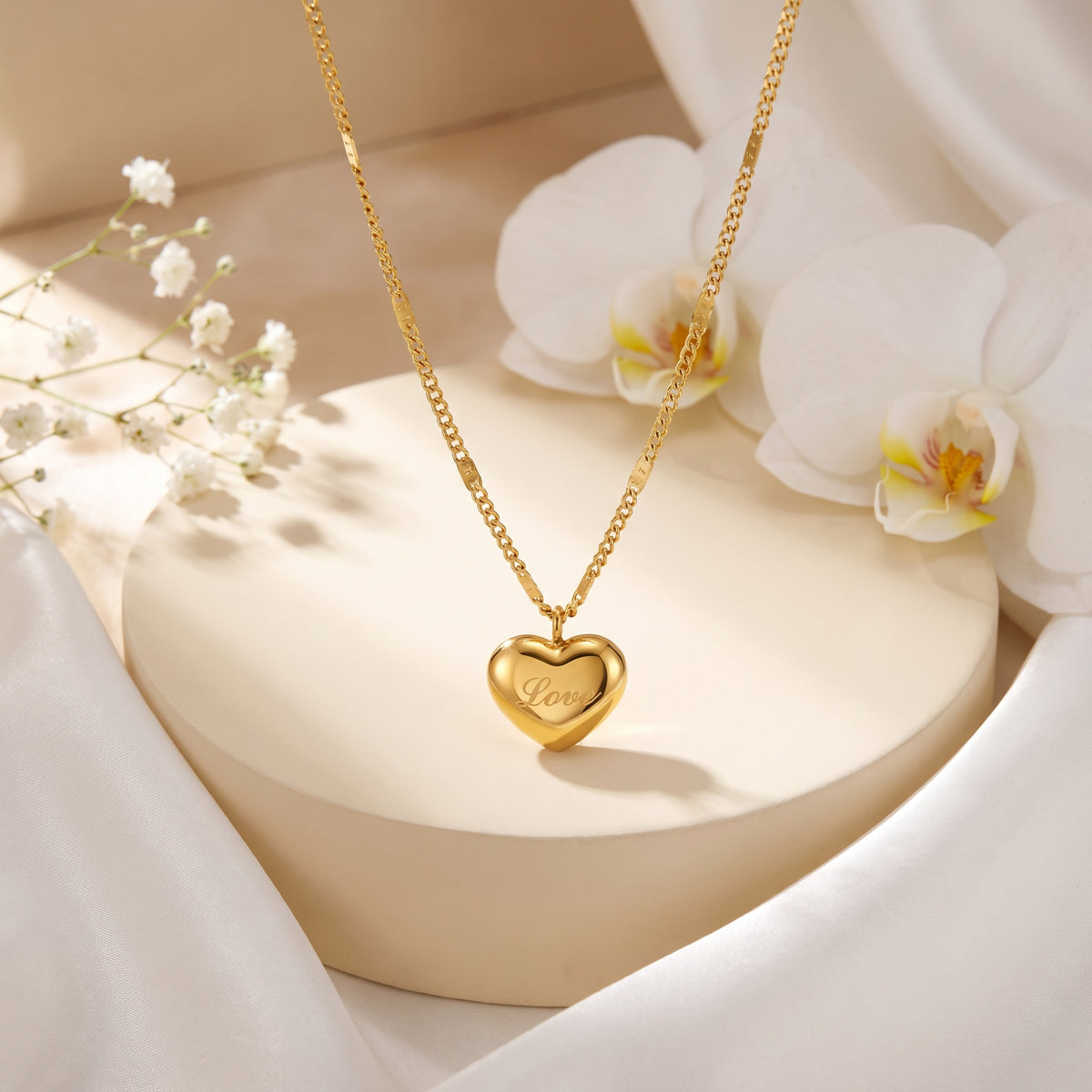 The Engraved Heart Pendant Necklace