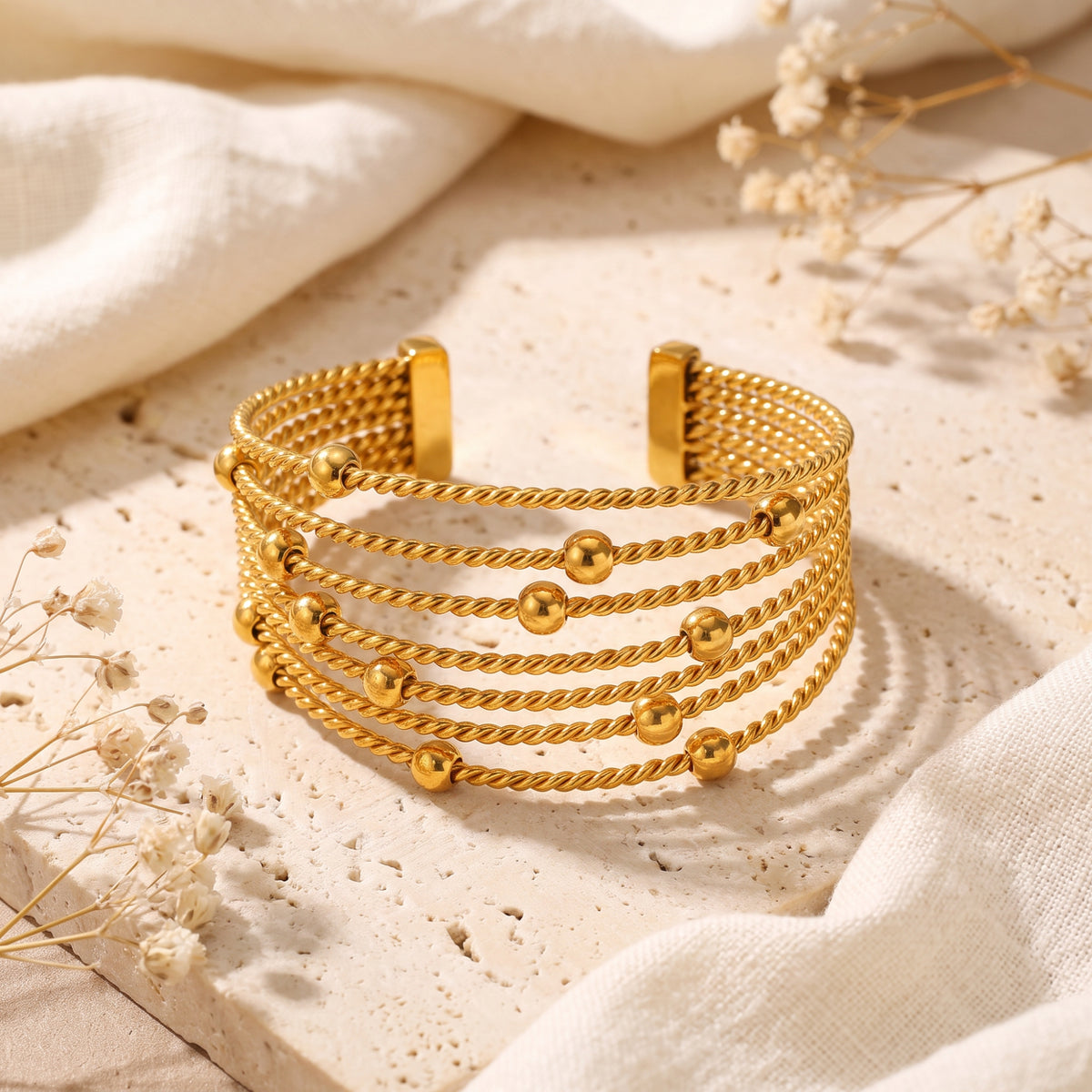 The Sculptural Cable Cuff Bracelet