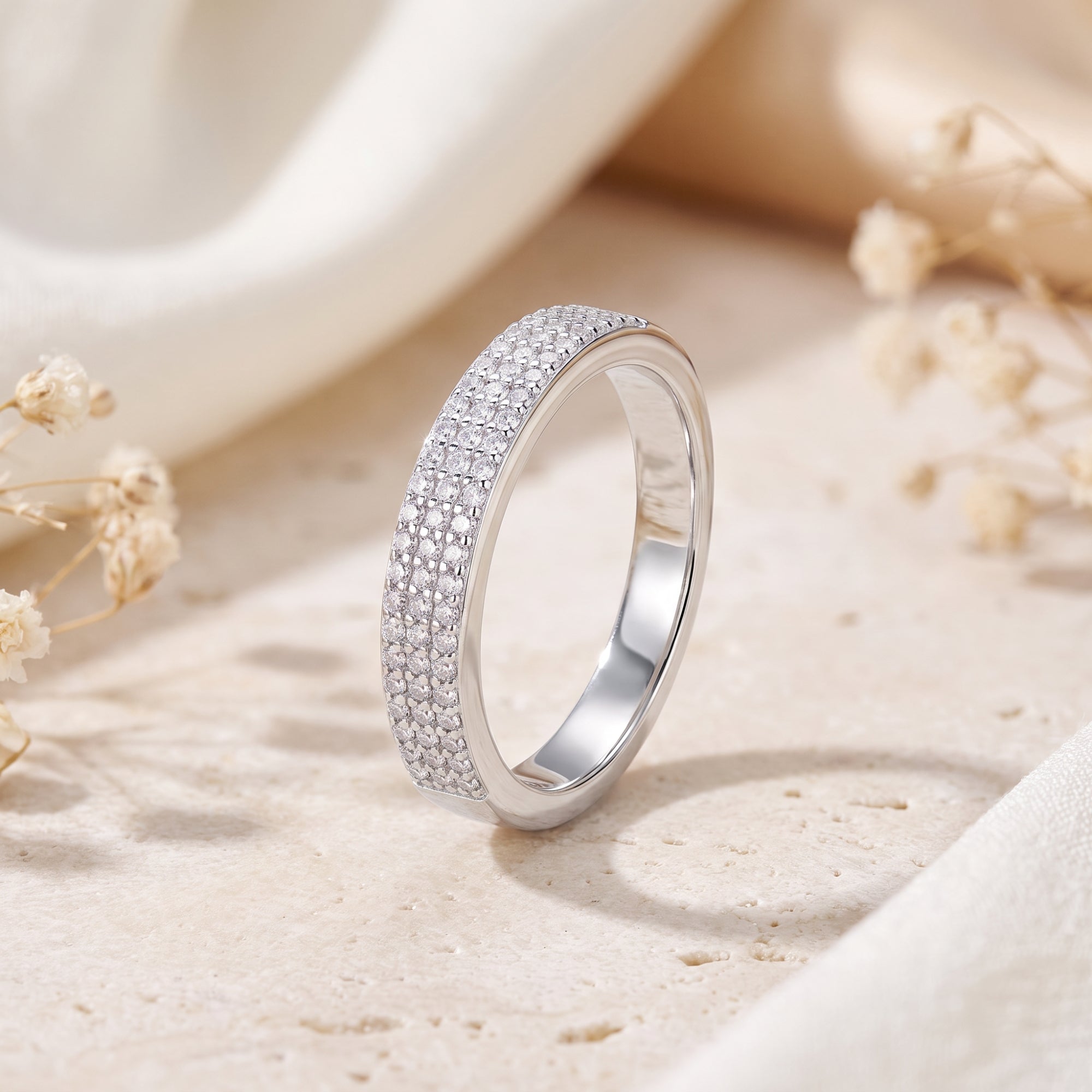 The Triple Pave Band Ring
