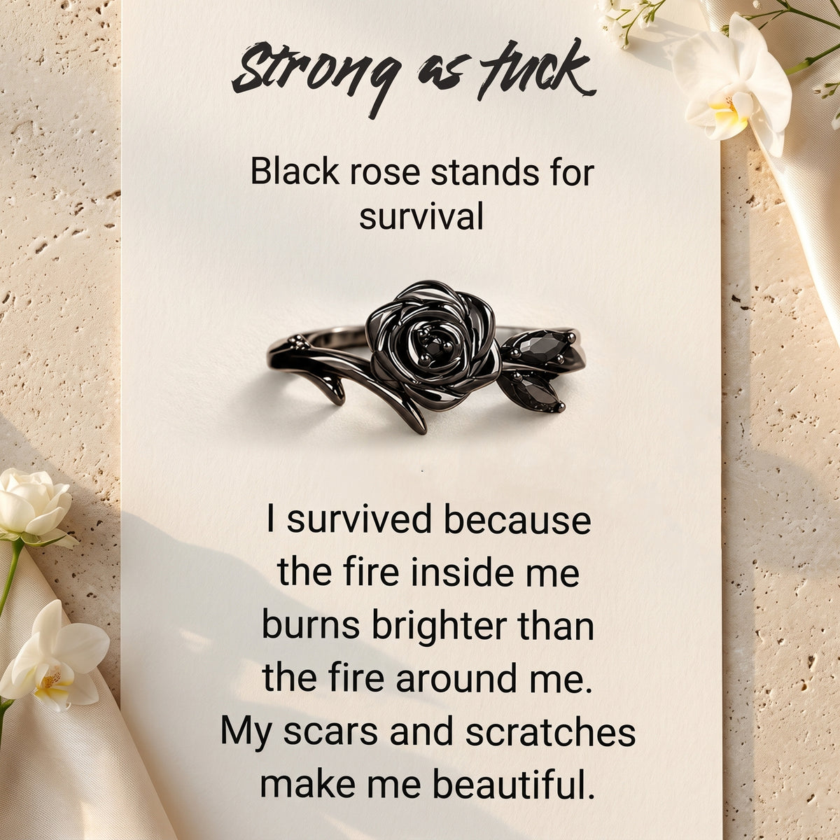 The Black Rose Vine Ring