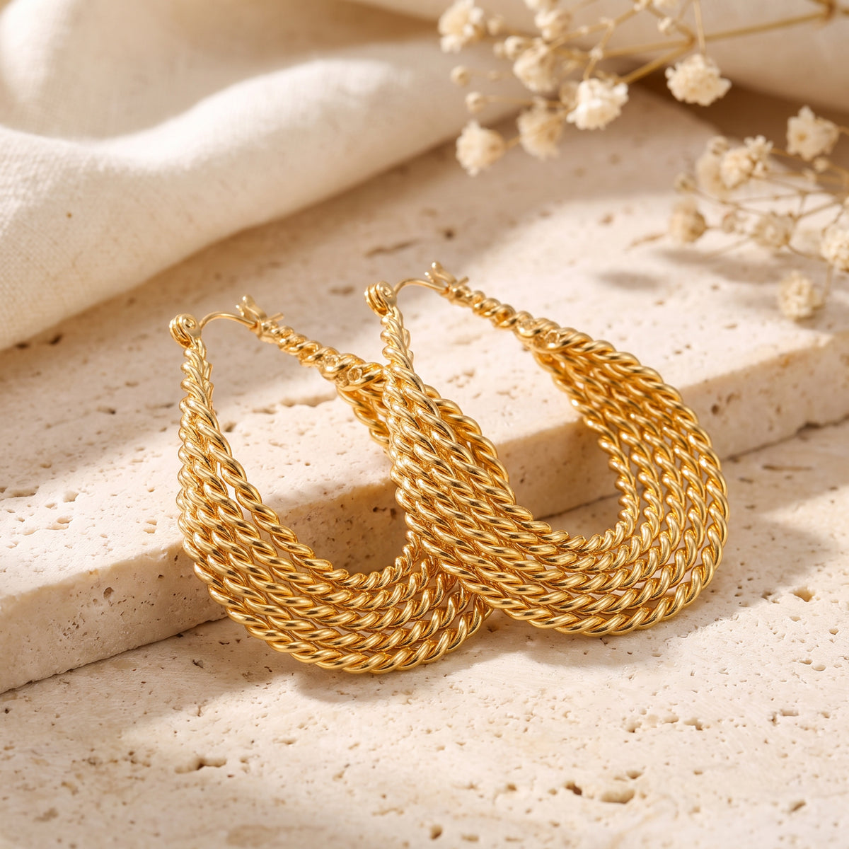 The Twisted Rope Drop Earrings