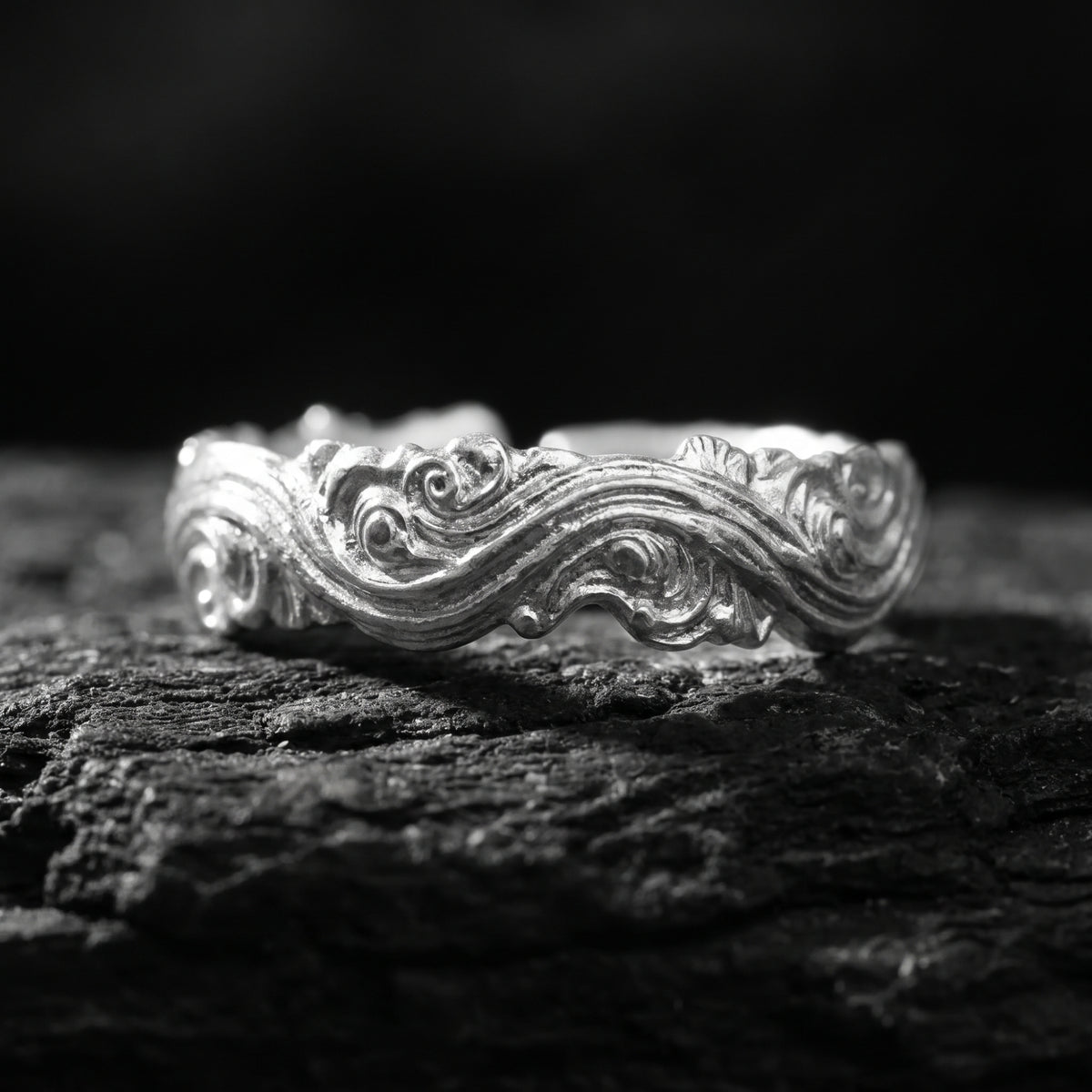 The Wave Scroll Open Ring