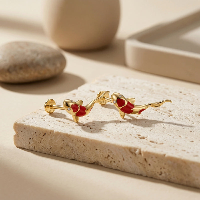 The Crimson Koi Earrings