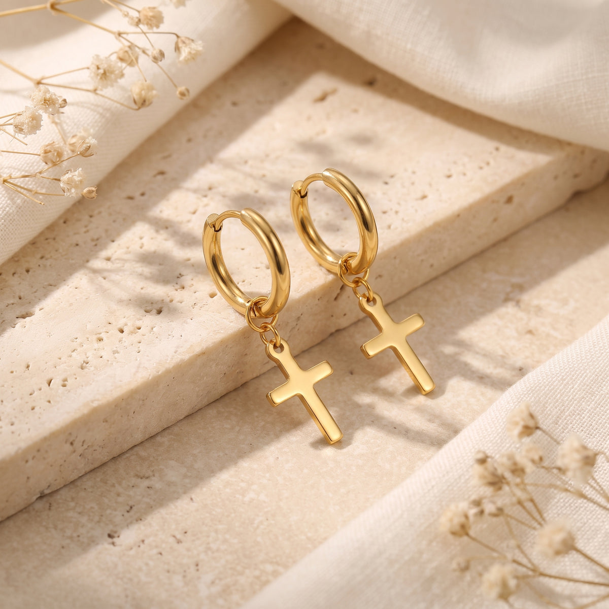 The Cross Drop Earrings
