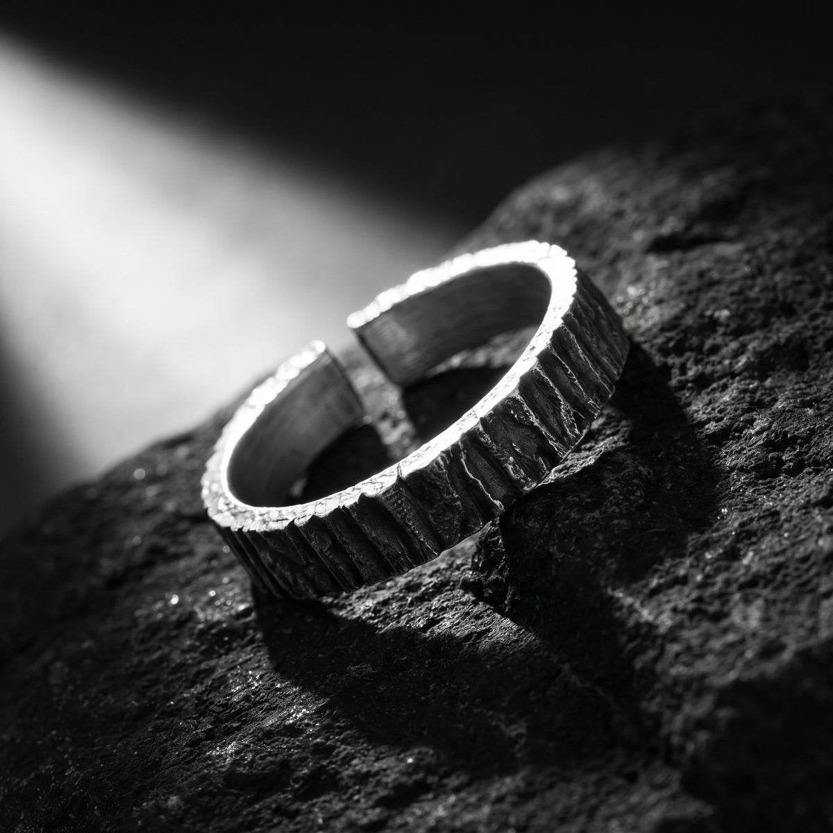 The Bark Textured Open Ring