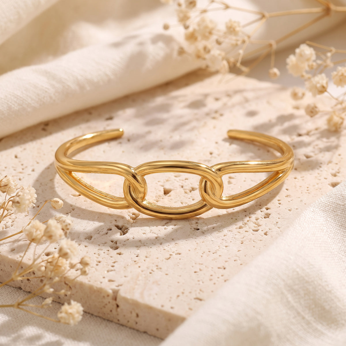 The Sculptural Link Cuff Bracelet
