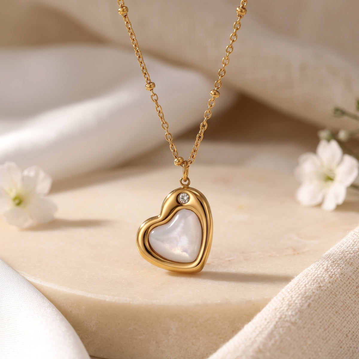 The Shell Heart Pendant Necklace