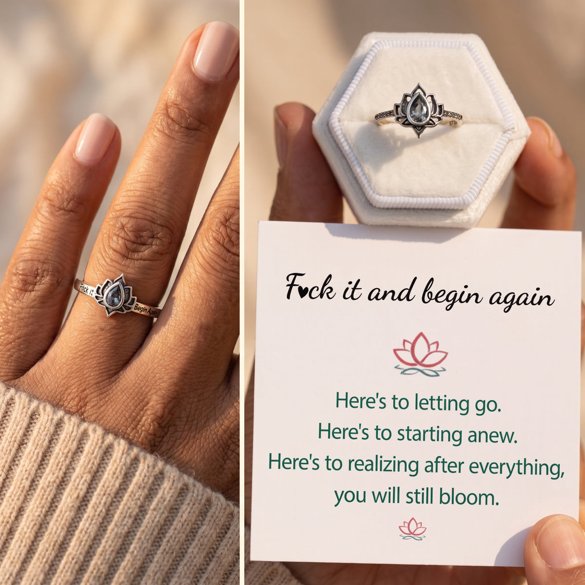 The Begin Again Lotus Ring