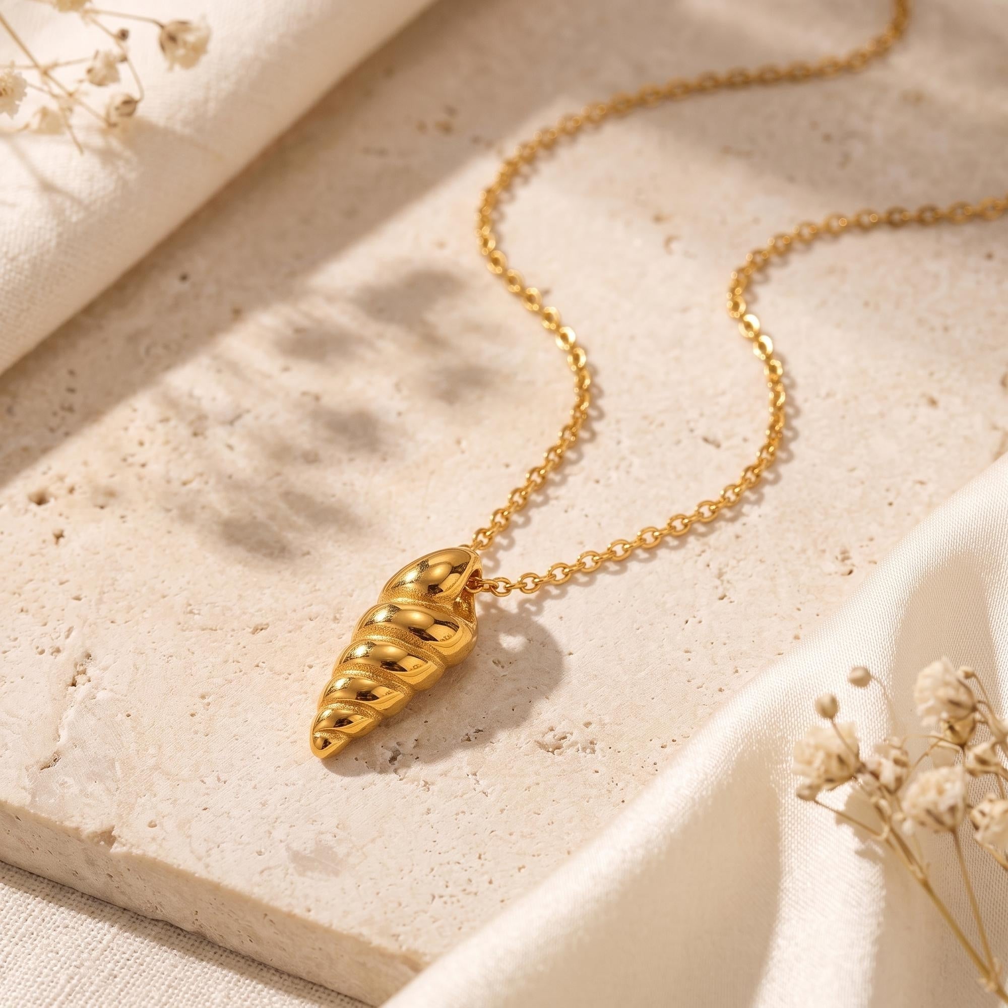 The Elysian Spiral Shell Necklace